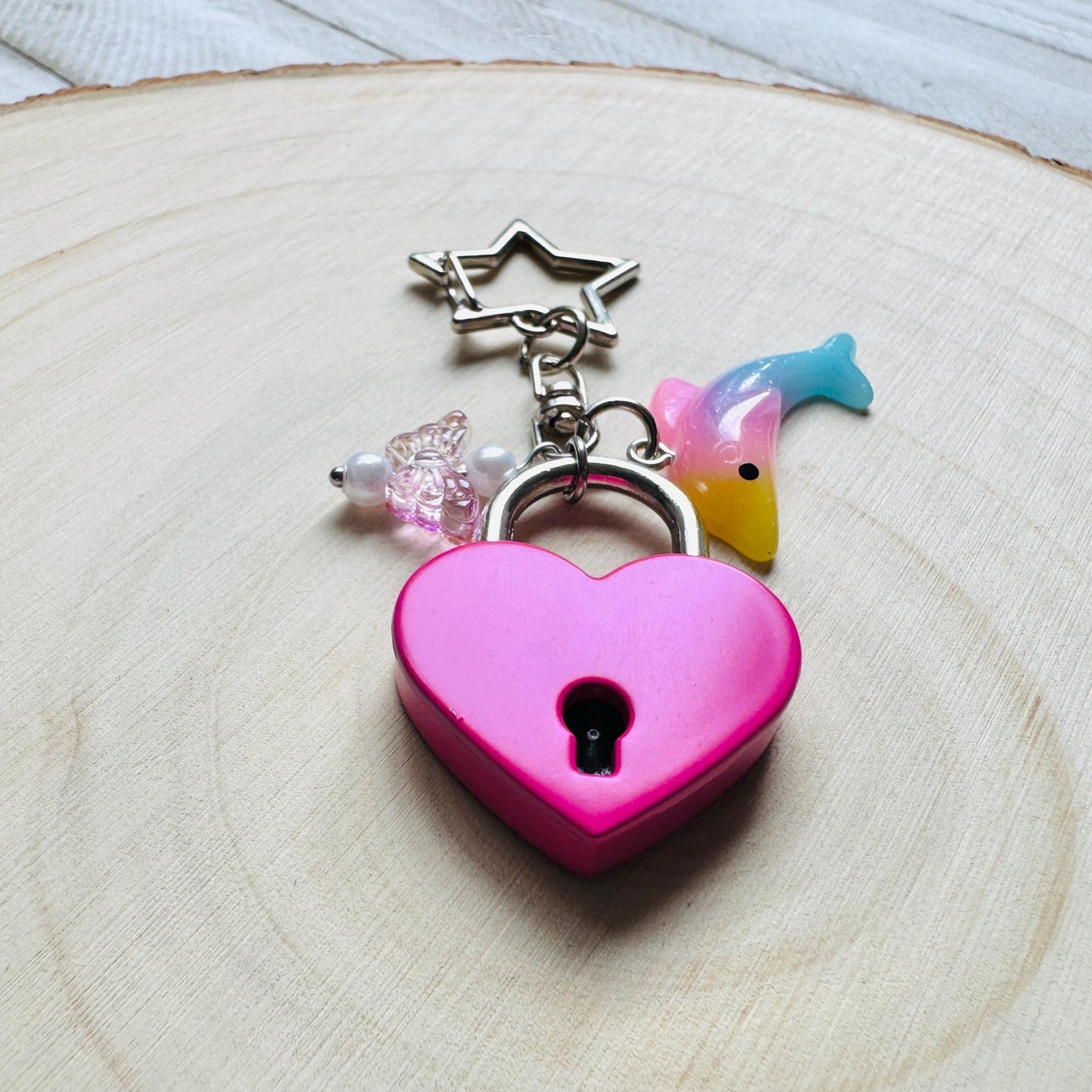 Heart Keychain, Purse Charm, Bag Charm, Star Keychain, Goth Girl Gifts, Backpack Accessories, Coquette Gifts for Girls, Valentines Gift