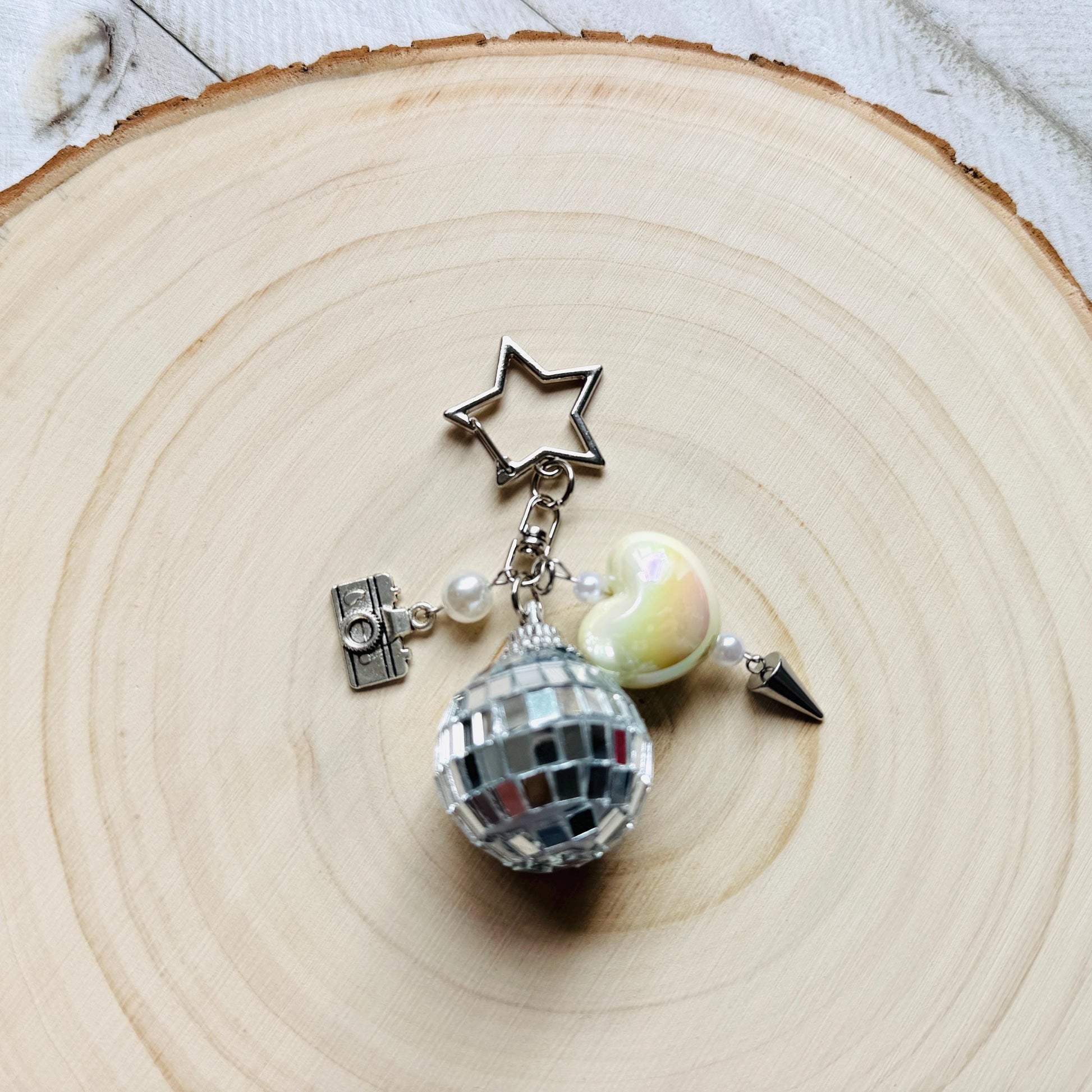 Disco Ball Keychain, Purse Charm, Bag Charm, Star Keychain, Goth Girl Gifts, Backpack Accessories, Coquette Gifts for Girls, Valentines Gift