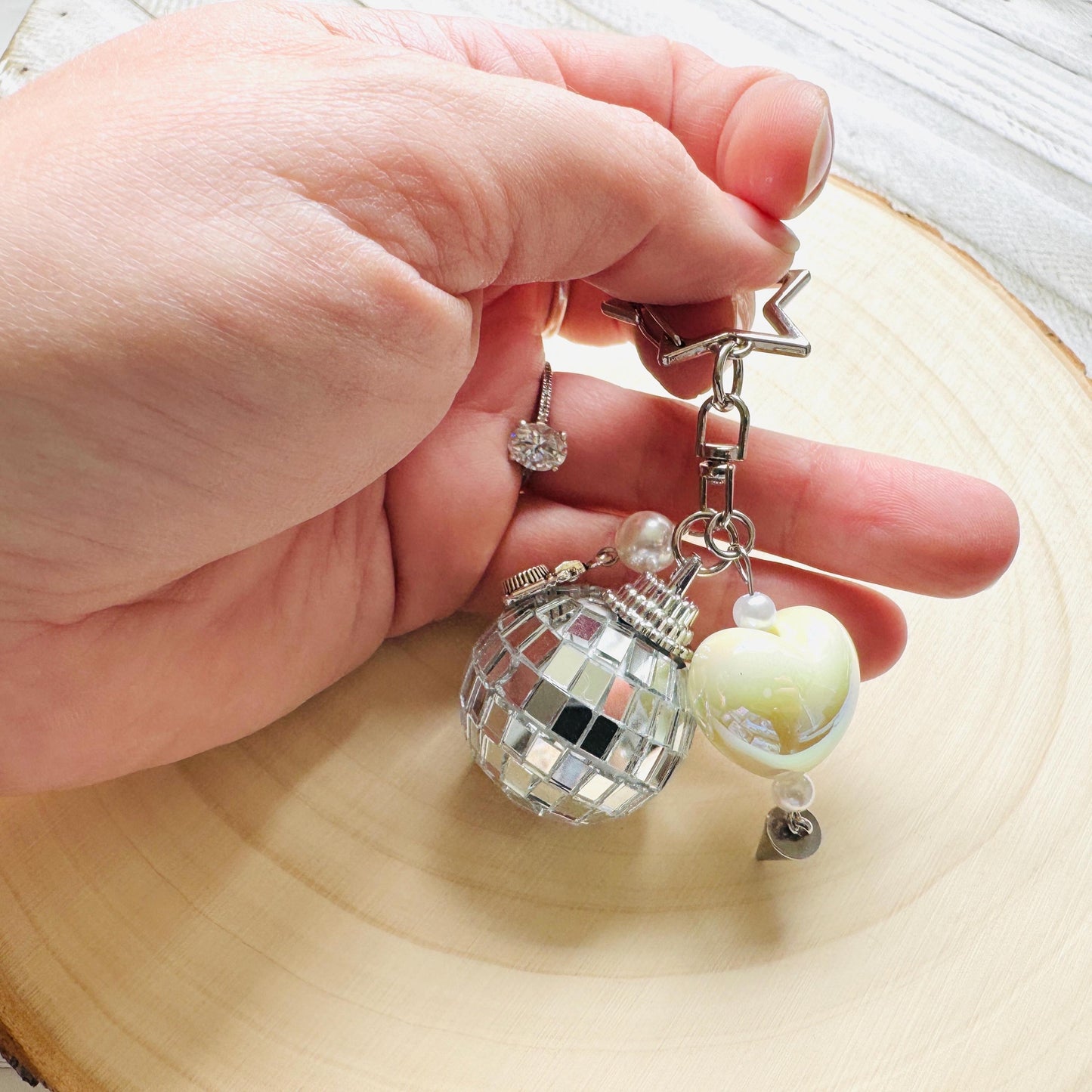 Disco Ball Keychain, Purse Charm, Bag Charm, Star Keychain, Goth Girl Gifts, Backpack Accessories, Coquette Gifts for Girls, Valentines Gift