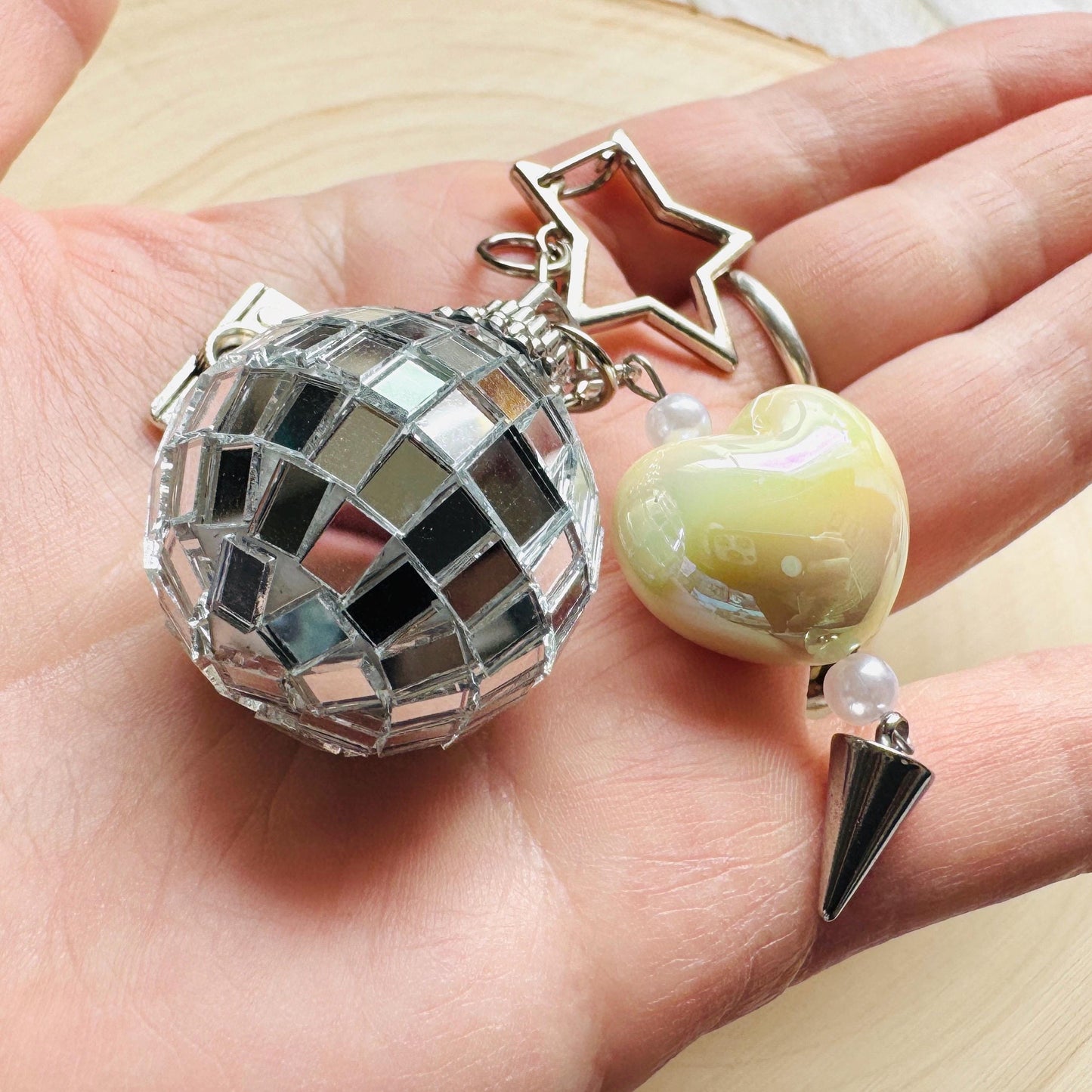 Disco Ball Keychain, Purse Charm, Bag Charm, Star Keychain, Goth Girl Gifts, Backpack Accessories, Coquette Gifts for Girls, Valentines Gift