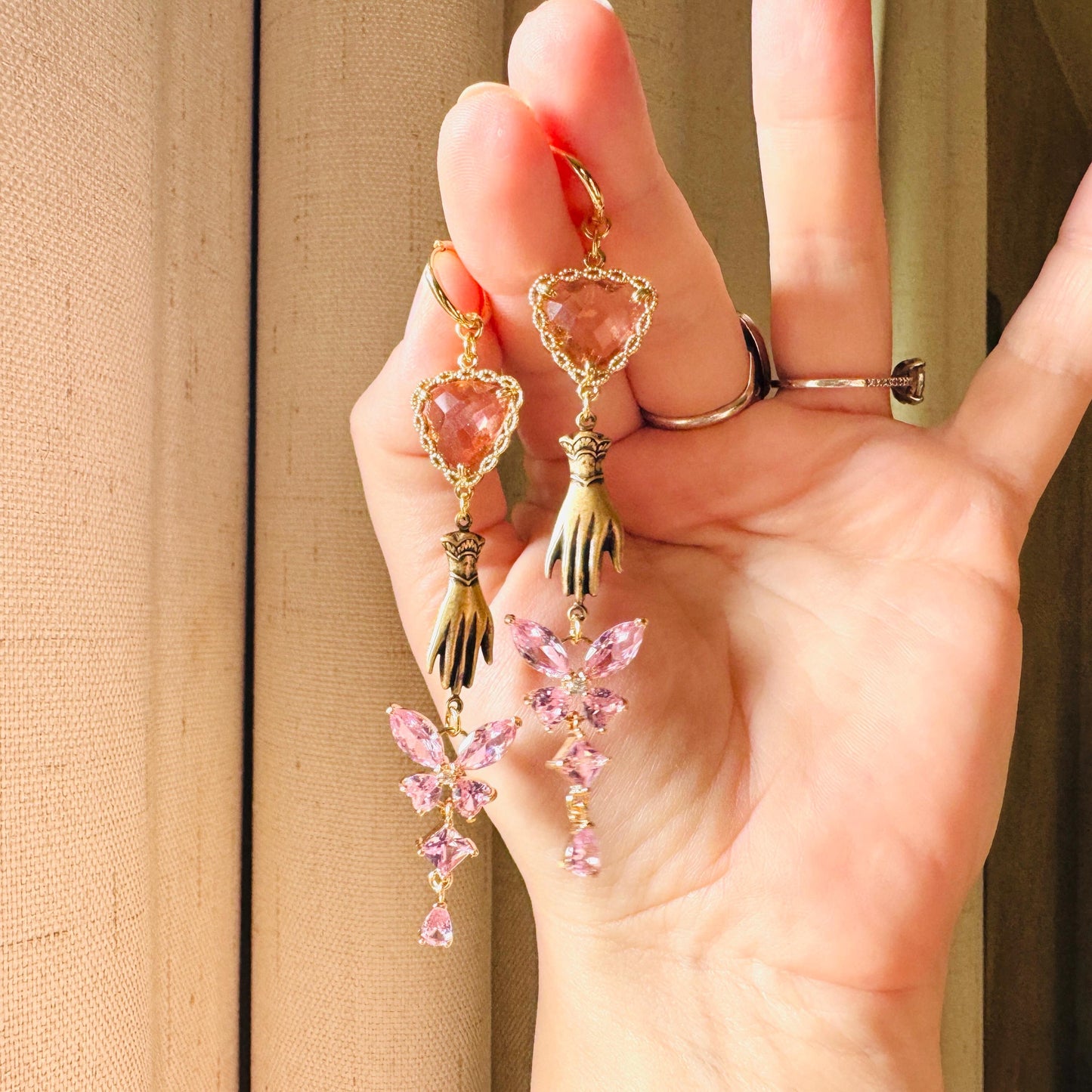 Heart Earrings Gold, Butterfly Earrings, Boho Hippie Jewely, Huggie Hoops, Coquette Jewelry, Galentine’s Gift for Friends, Whimsical Gifts
