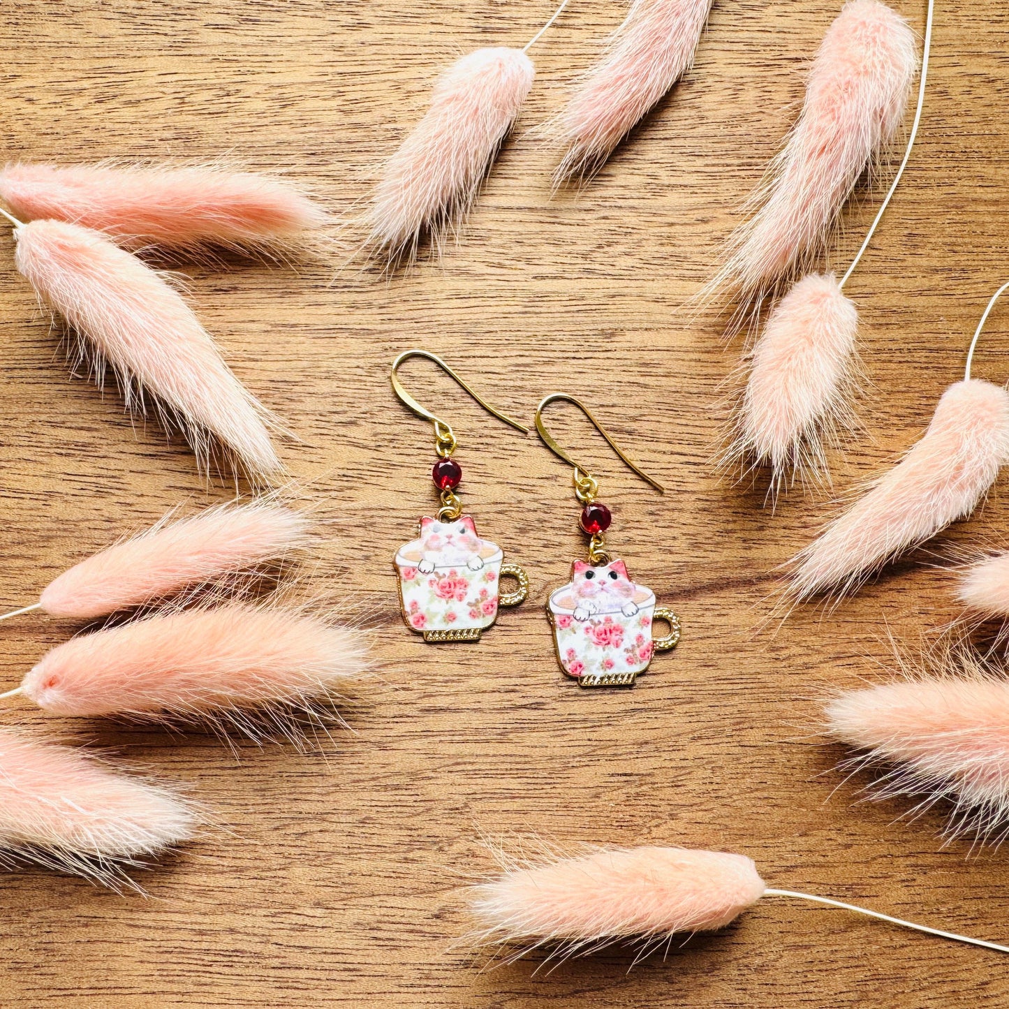 Cat Earrings, Cat Earrings Dangle, Boho Chic Earrings, Cottagecore Jewelry, Valentines Gift for Her Jewelry, Coquette Gifts for Friend
