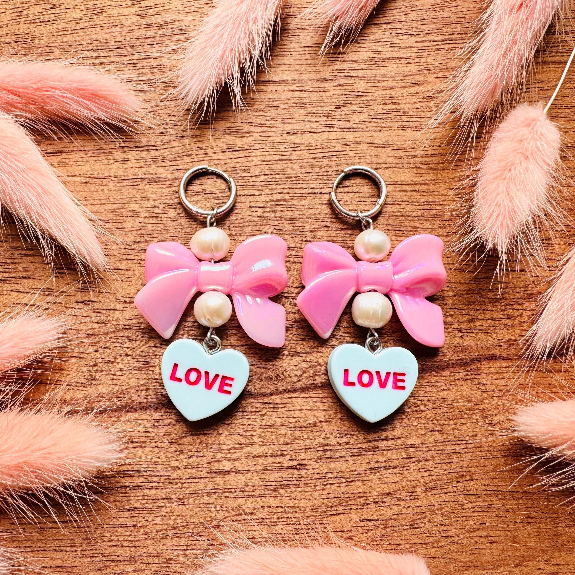 Heart Earrings, Pearl Earrings, Huggie Hoops, Tween Jewelry, Bow Earrings, Best Friend Valentine’s Day Gift, Coquette Gifts for Friend