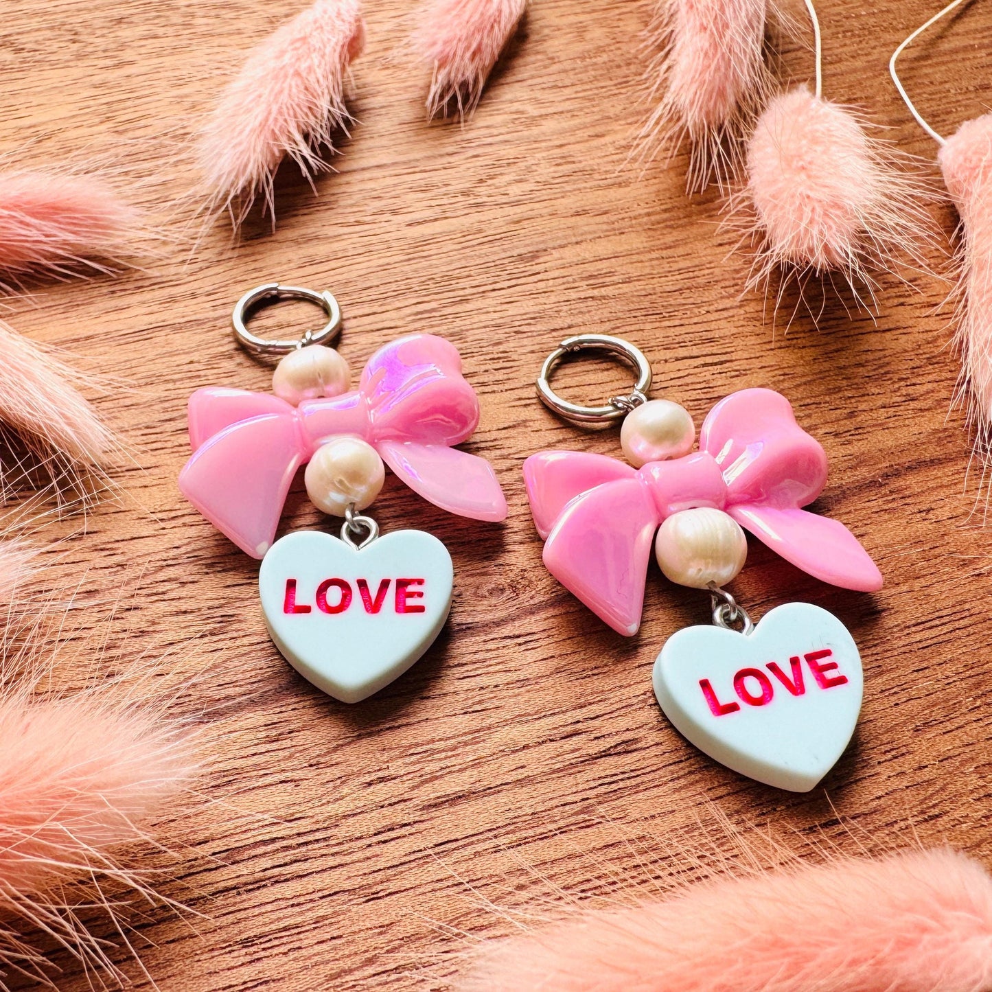 Heart Earrings, Pearl Earrings, Huggie Hoops, Tween Jewelry, Bow Earrings, Best Friend Valentine’s Day Gift, Coquette Gifts for Friend