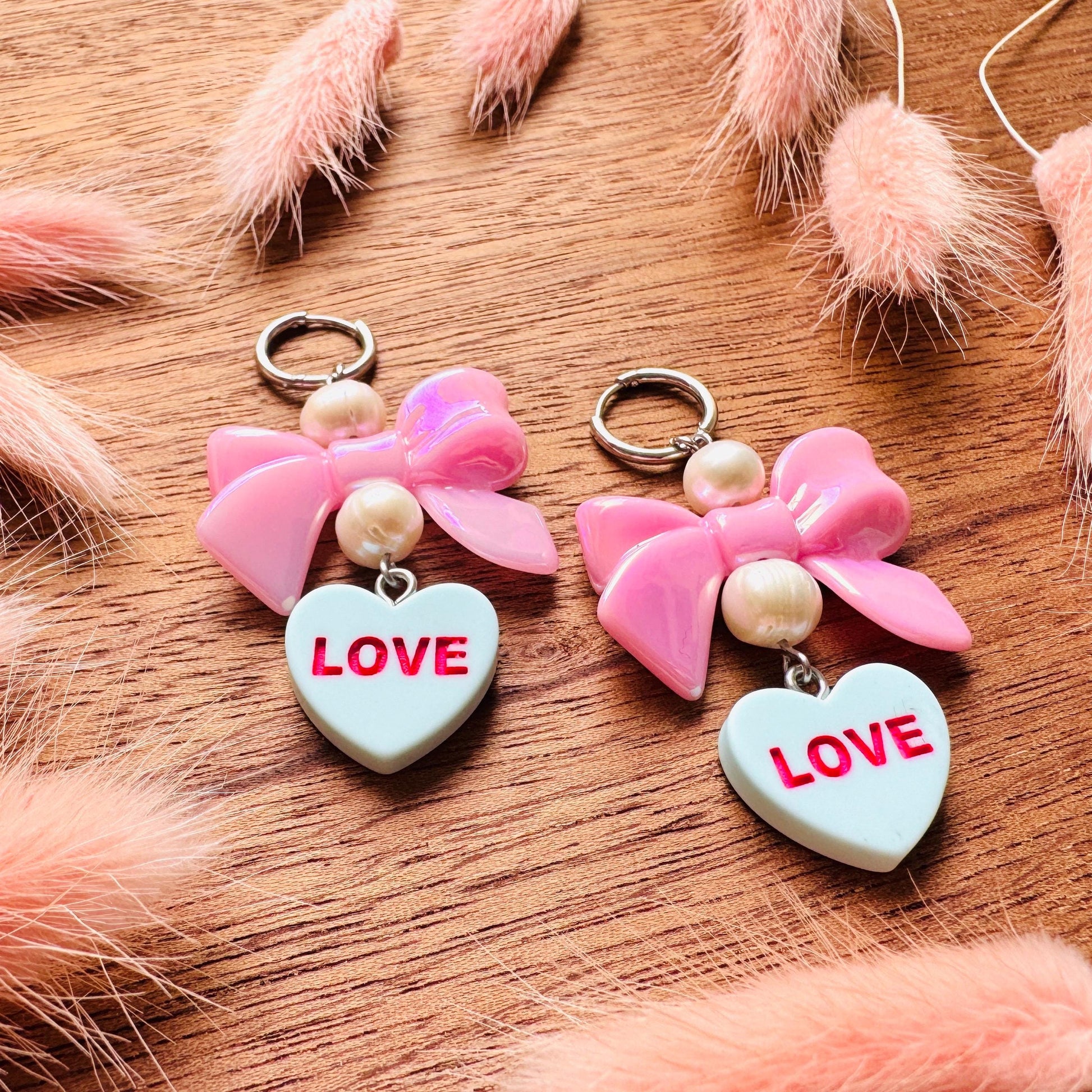 Heart Earrings, Pearl Earrings, Huggie Hoops, Tween Jewelry, Bow Earrings, Best Friend Valentine’s Day Gift, Coquette Gifts for Friend