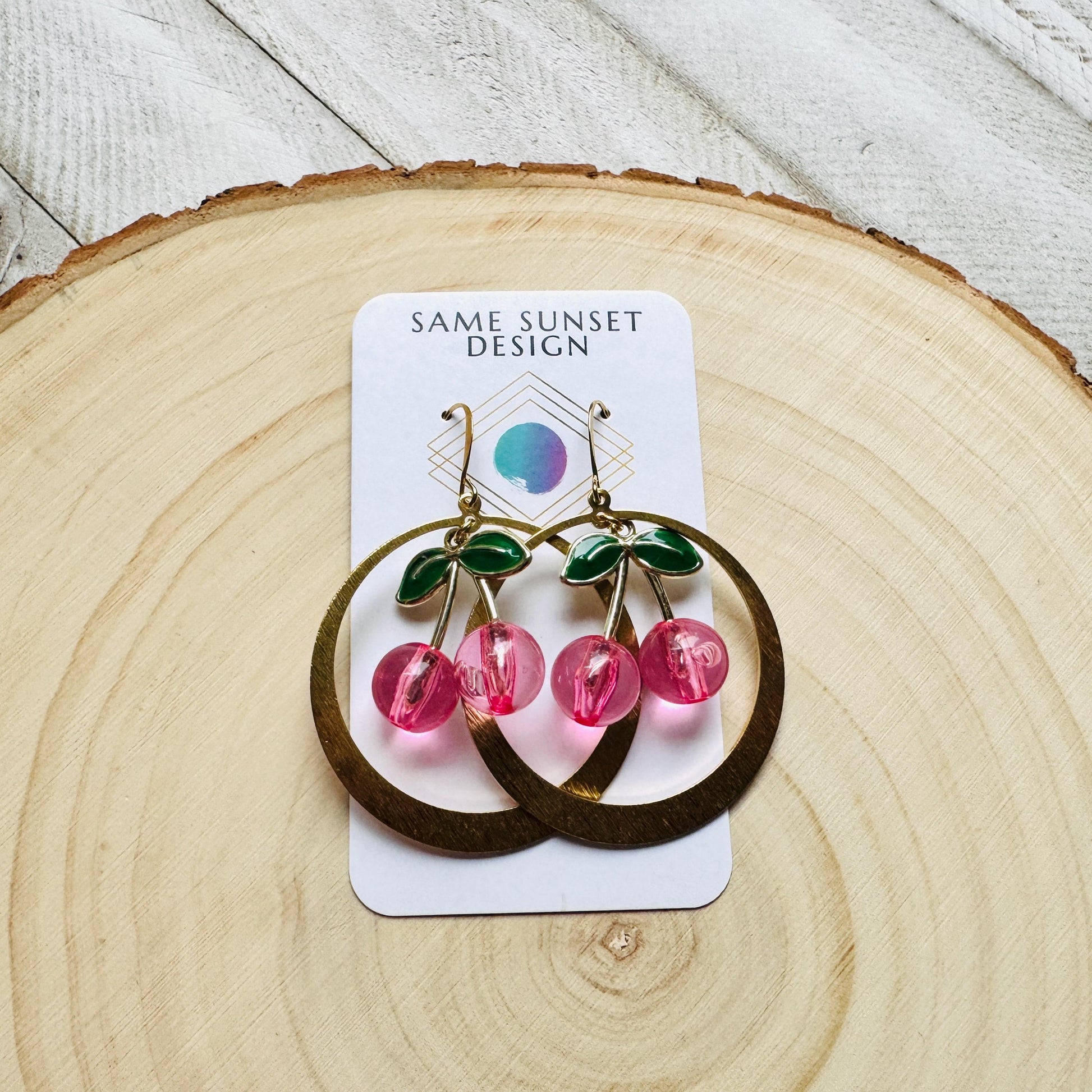 Cherry Earrings, Pink Cherries, Cottagecore Jewelry, 80s Vibes, Fruit Earrings, Coquette Gifts for Friend, Galentine’s Day Earrings