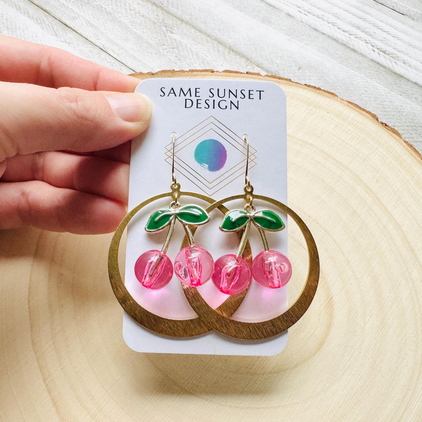 Cherry Earrings, Pink Cherries, Cottagecore Jewelry, 80s Vibes, Fruit Earrings, Coquette Gifts for Friend, Galentine’s Day Earrings