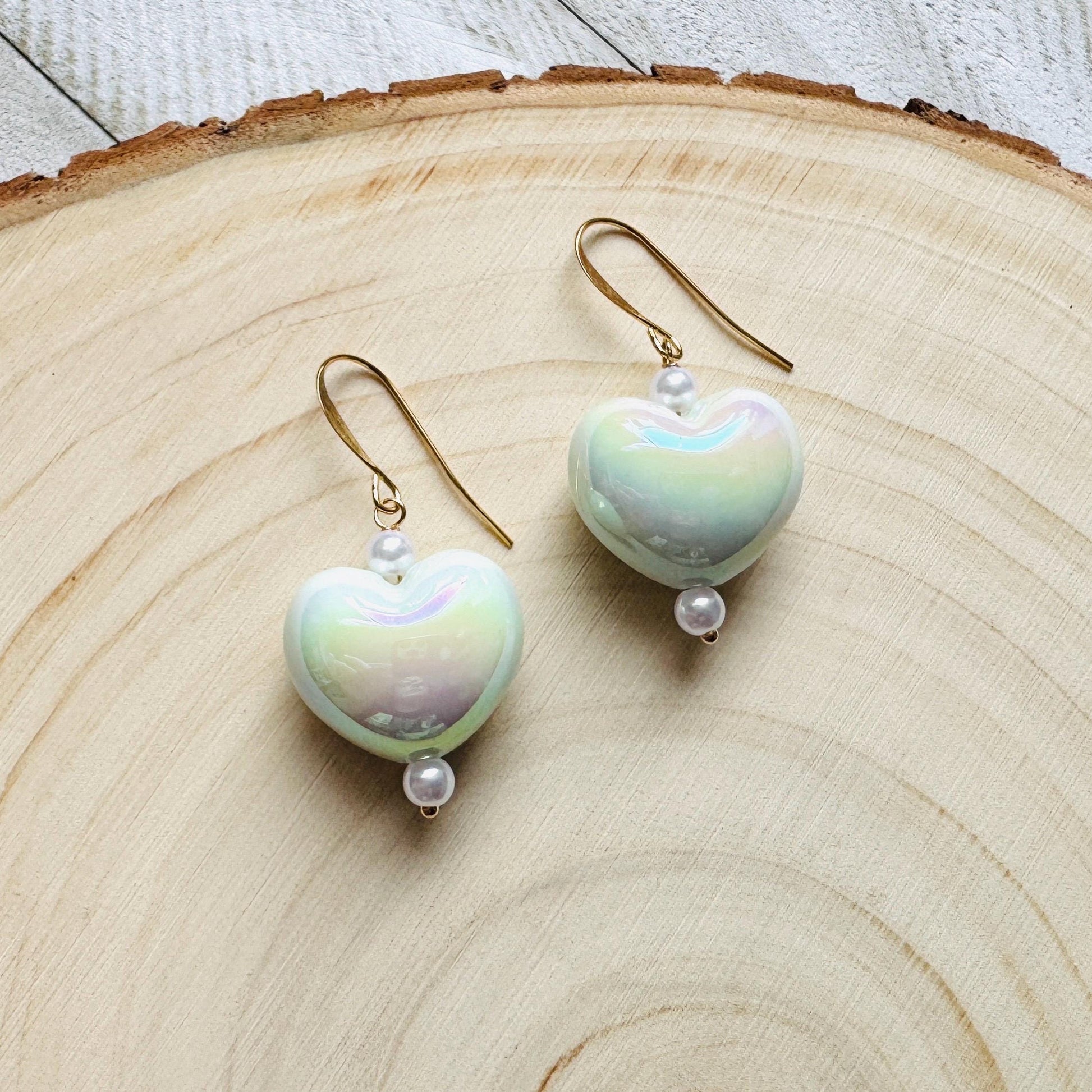 Heart Earrings, Boho Hippie Jewelry, Coquette Earrings Dangle, Pastel Goth, Galentine’s Gift for Friends, Valentines Gift for Her Jewelry