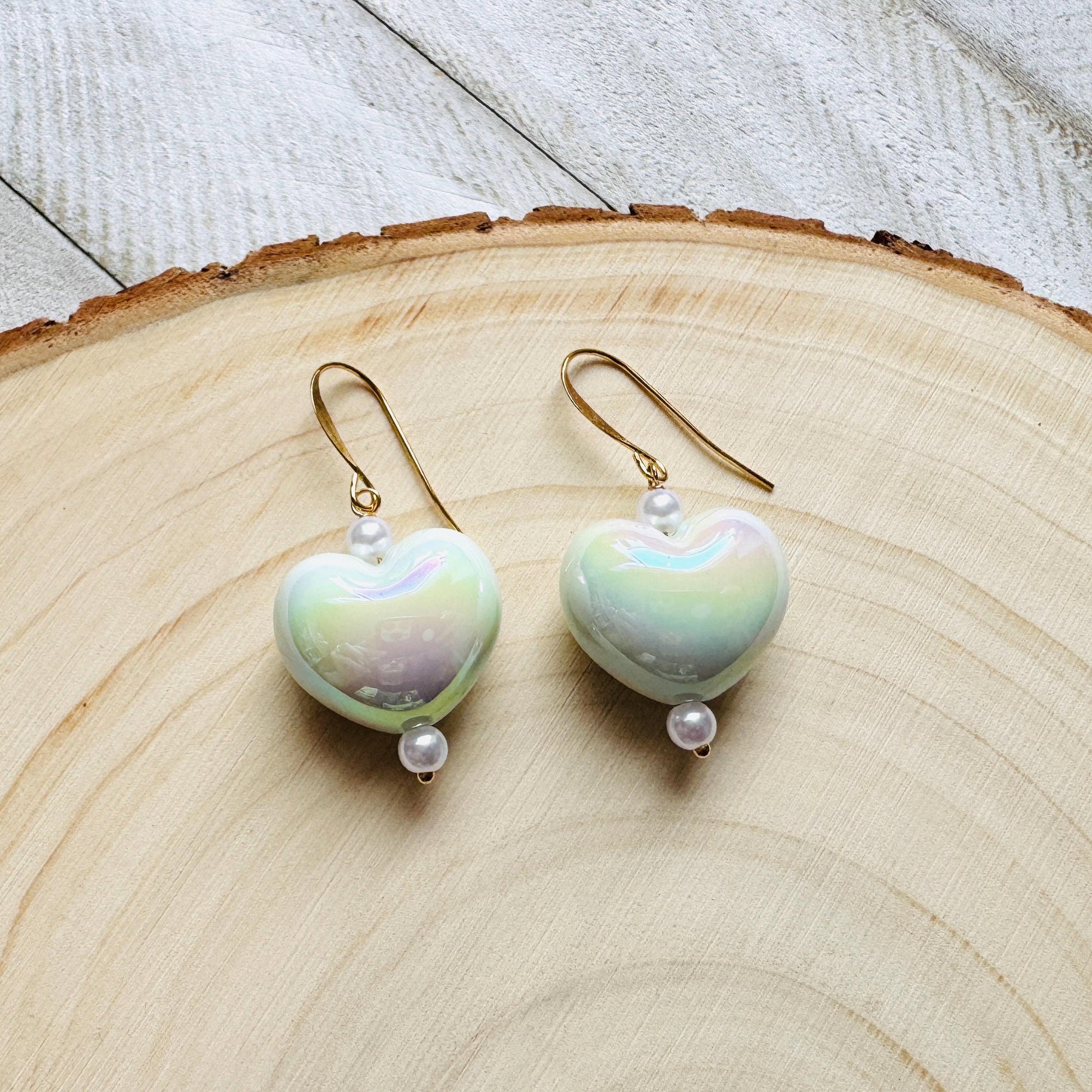 Heart Earrings, Boho Hippie Jewelry, Coquette Earrings Dangle, Pastel Goth, Galentine’s Gift for Friends, Valentines Gift for Her Jewelry