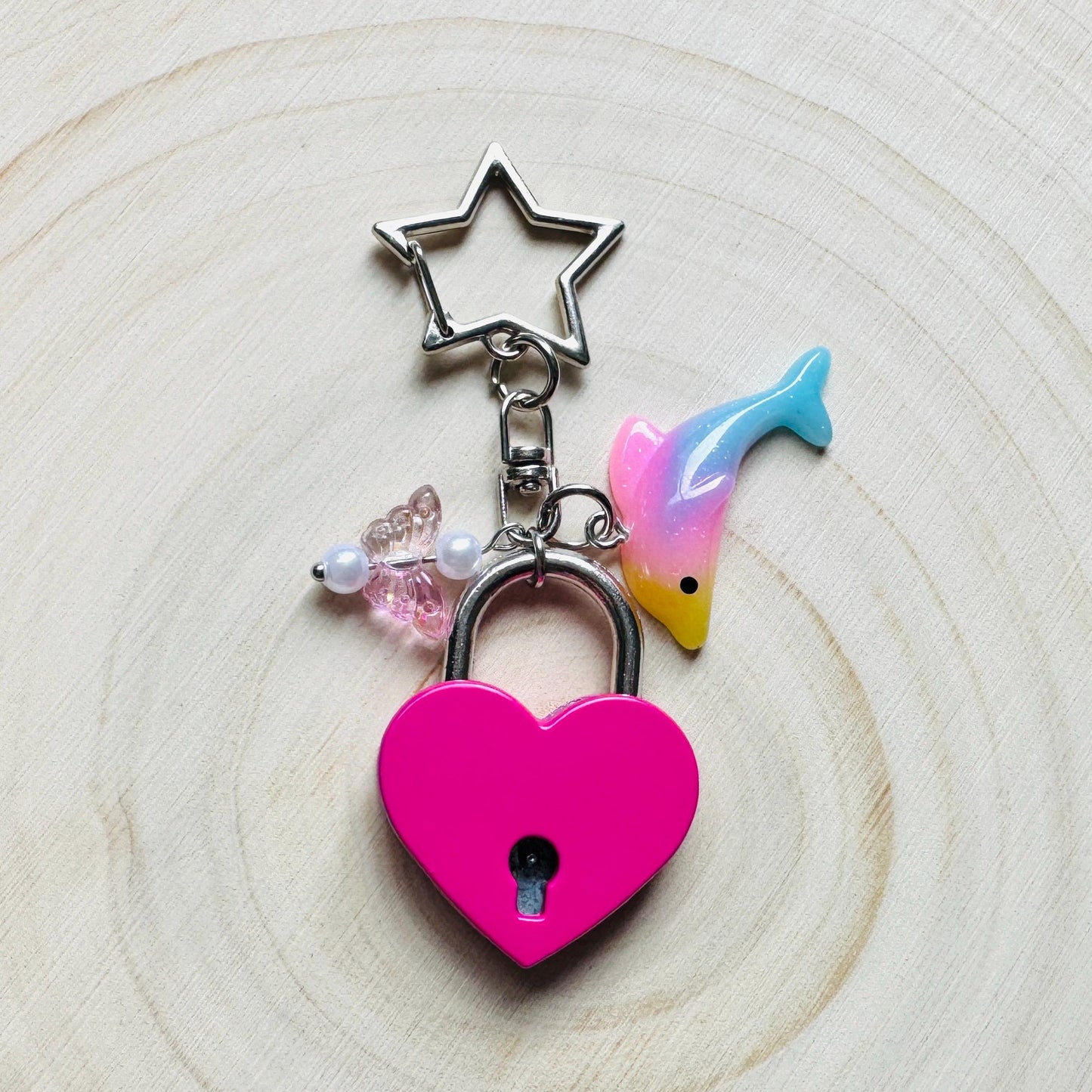 Heart Keychain, Purse Charm, Bag Charm, Star Keychain, Goth Girl Gifts, Backpack Accessories, Coquette Gifts for Girls, Valentines Gift