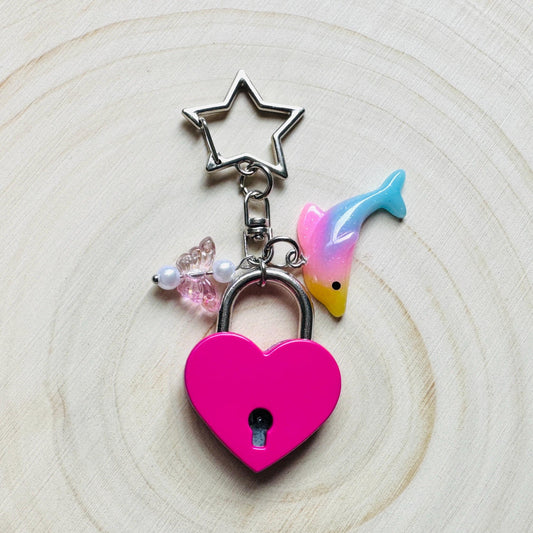 Heart Keychain, Purse Charm, Bag Charm, Star Keychain, Goth Girl Gifts, Backpack Accessories, Coquette Gifts for Girls, Valentines Gift