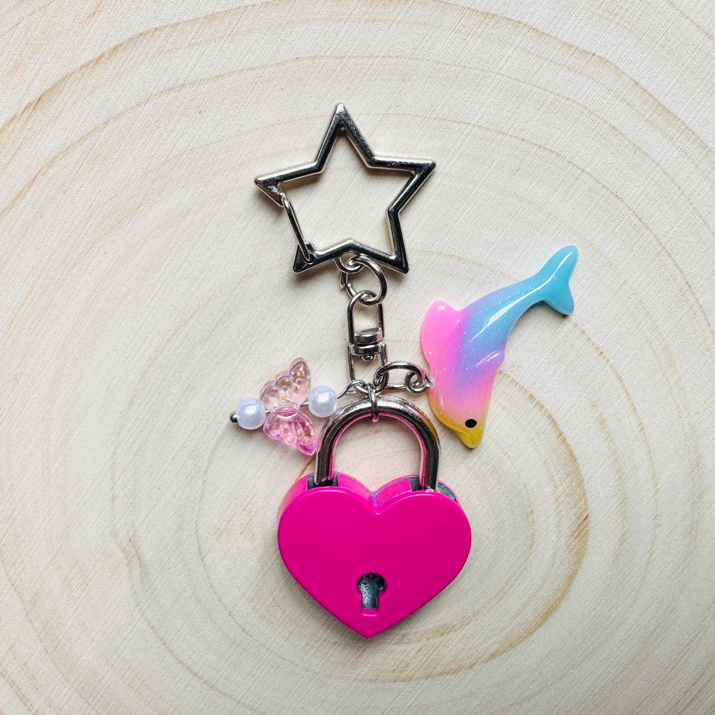 Heart Keychain, Purse Charm, Bag Charm, Star Keychain, Goth Girl Gifts, Backpack Accessories, Coquette Gifts for Girls, Valentines Gift