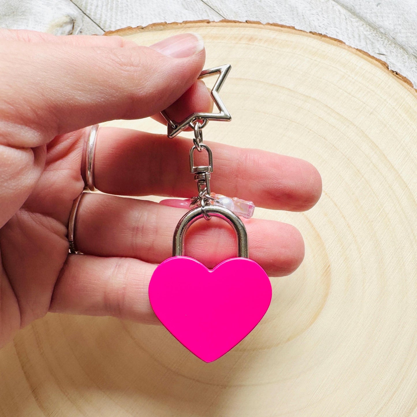 Heart Keychain, Purse Charm, Bag Charm, Star Keychain, Goth Girl Gifts, Backpack Accessories, Coquette Gifts for Girls, Valentines Gift