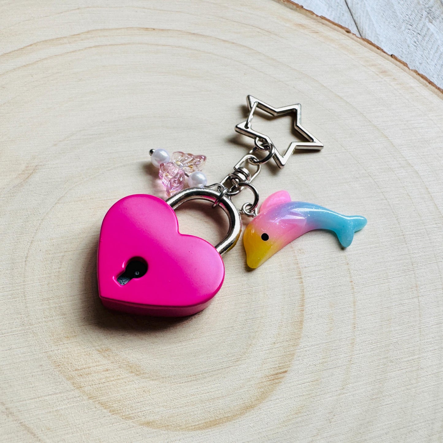 Heart Keychain, Purse Charm, Bag Charm, Star Keychain, Goth Girl Gifts, Backpack Accessories, Coquette Gifts for Girls, Valentines Gift