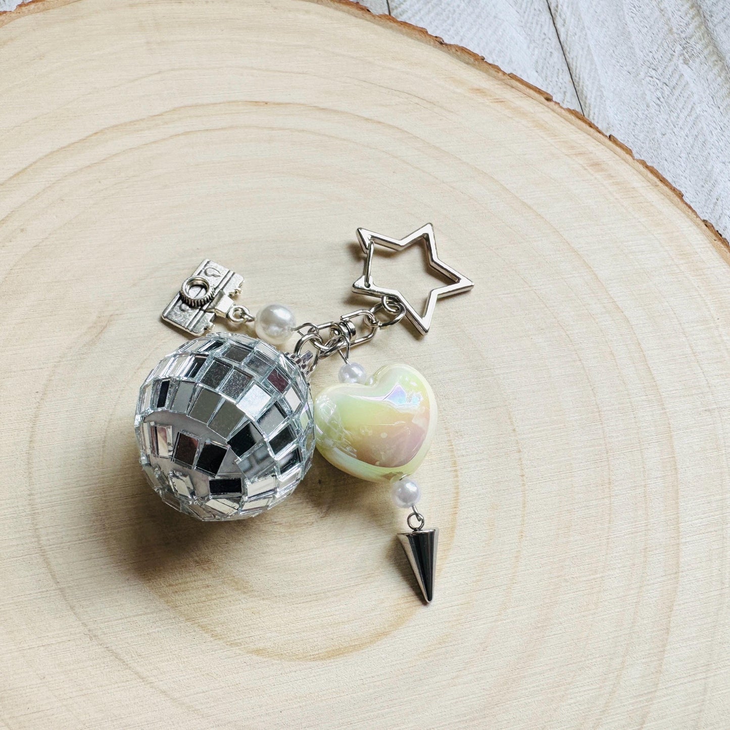 Disco Ball Keychain, Purse Charm, Bag Charm, Star Keychain, Goth Girl Gifts, Backpack Accessories, Coquette Gifts for Girls, Valentines Gift