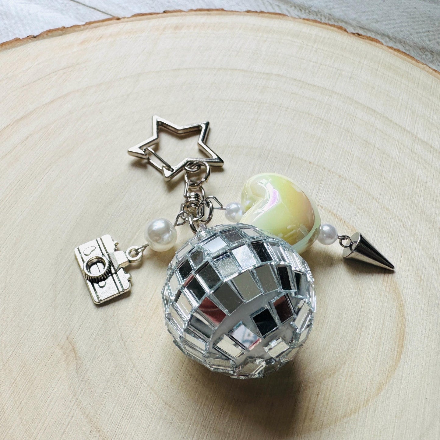 Disco Ball Keychain, Purse Charm, Bag Charm, Star Keychain, Goth Girl Gifts, Backpack Accessories, Coquette Gifts for Girls, Valentines Gift