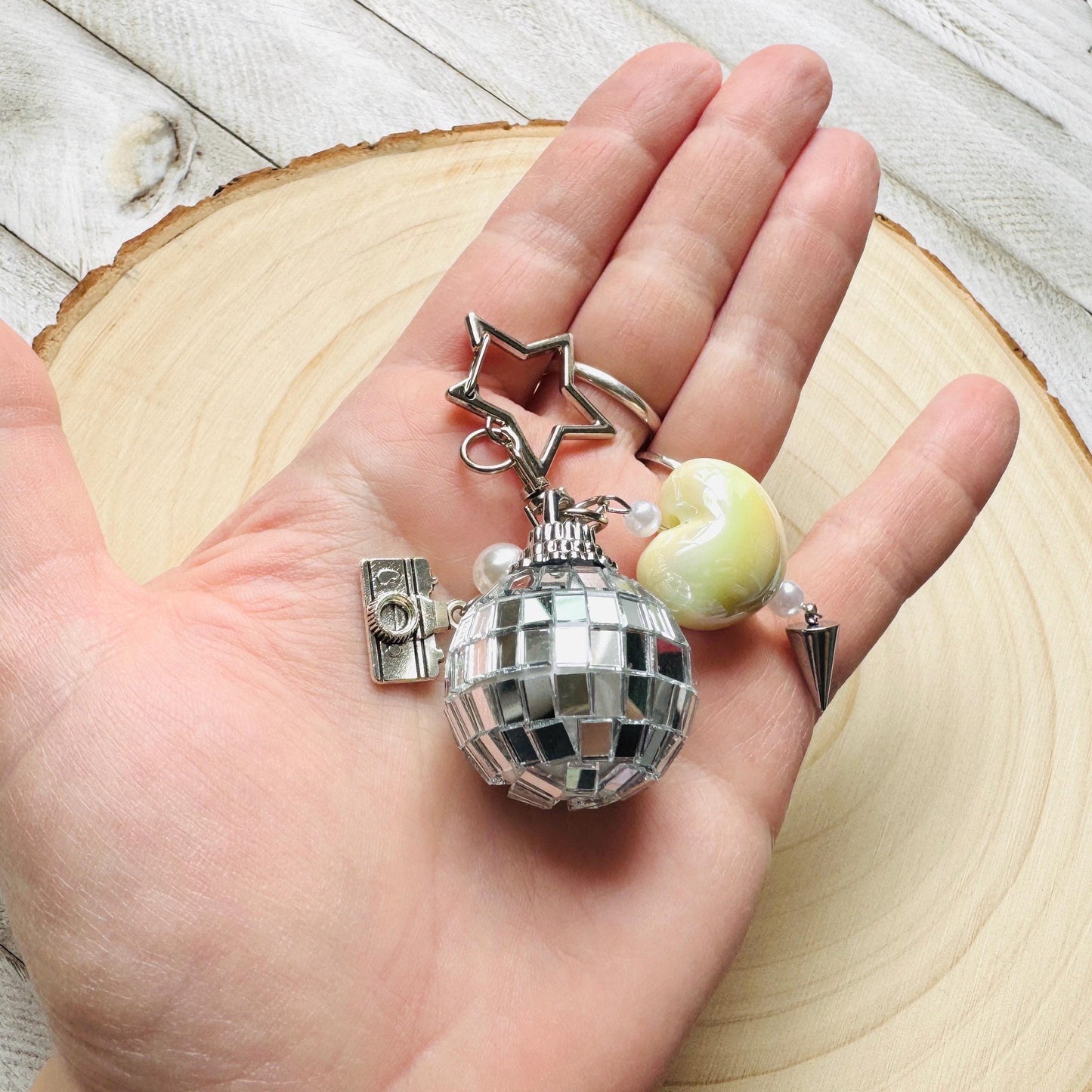 Disco Ball Keychain, Purse Charm, Bag Charm, Star Keychain, Goth Girl Gifts, Backpack Accessories, Coquette Gifts for Girls, Valentines Gift