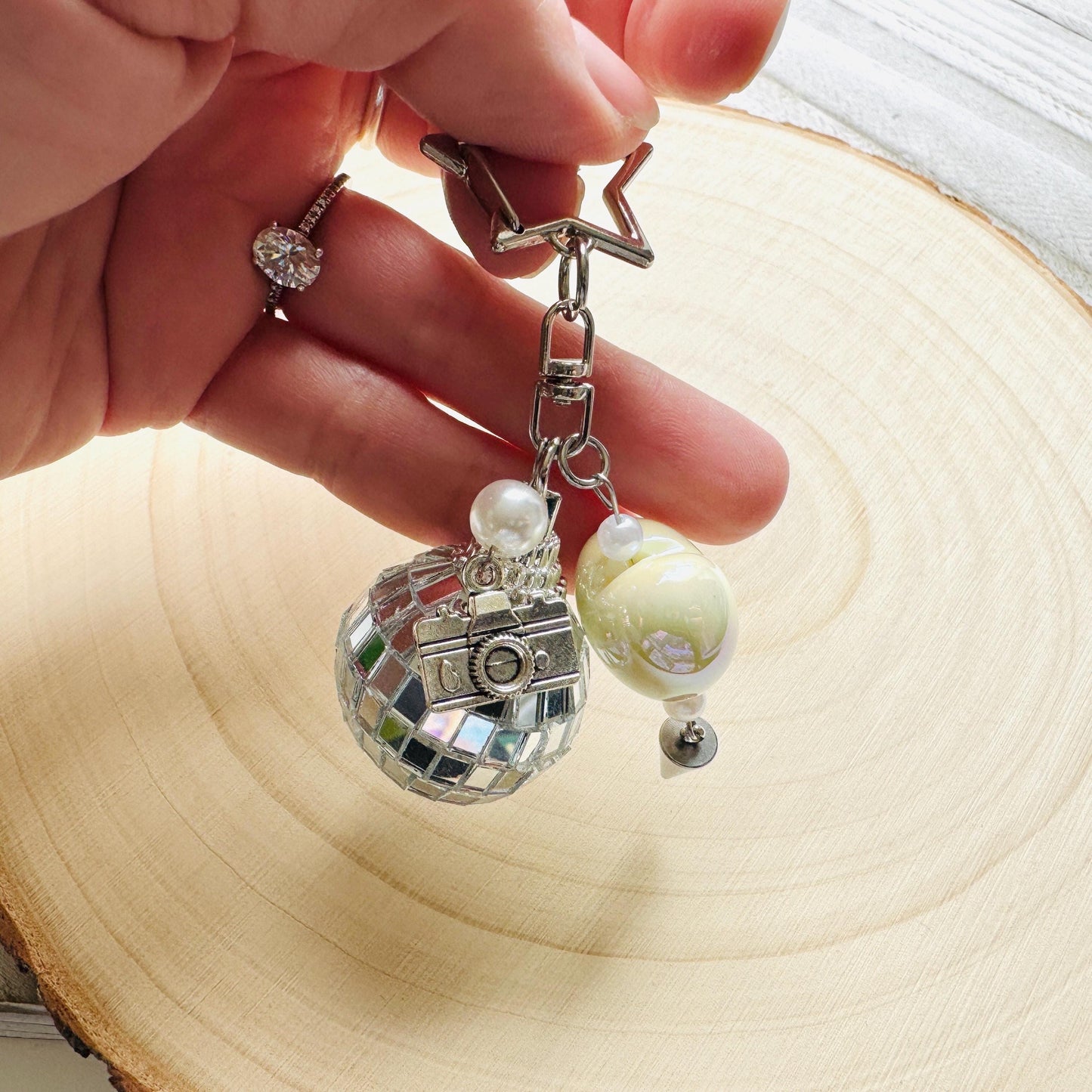 Disco Ball Keychain, Purse Charm, Bag Charm, Star Keychain, Goth Girl Gifts, Backpack Accessories, Coquette Gifts for Girls, Valentines Gift