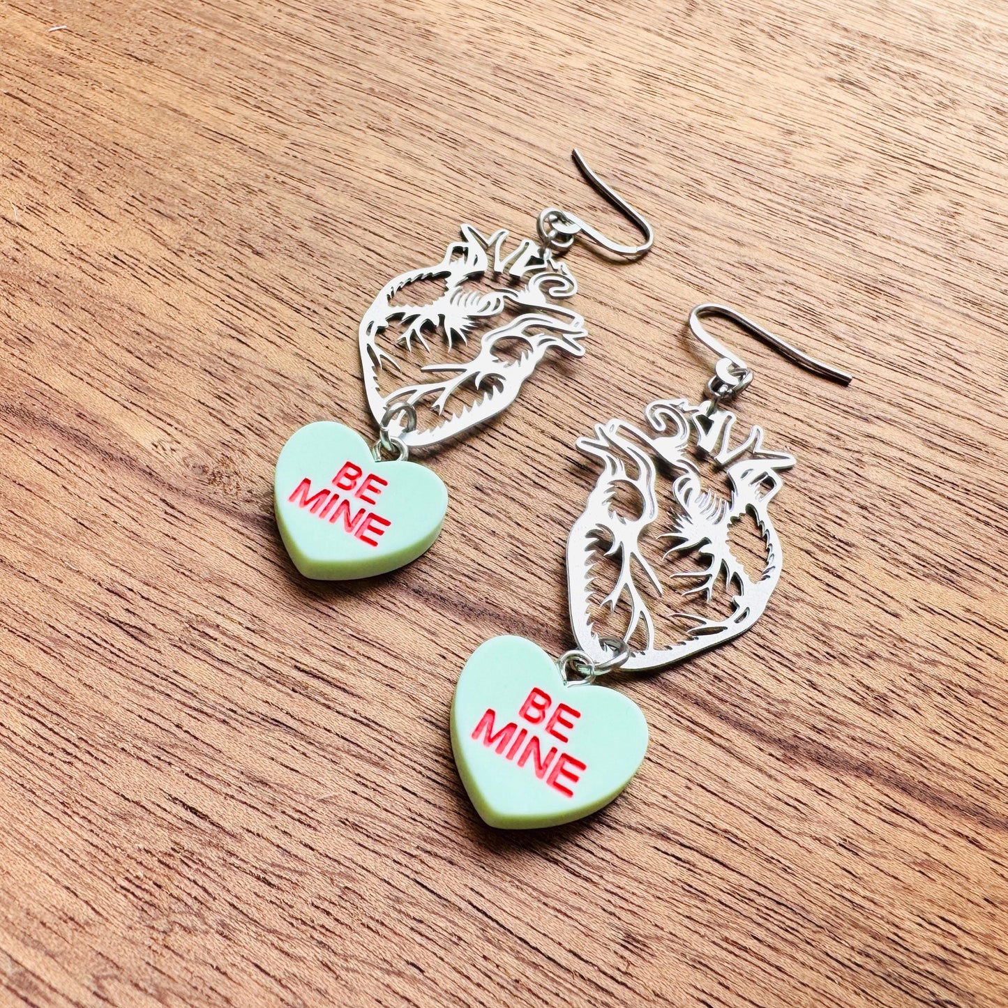 Anatomical Heart Earrings, Heart Earrings, Galentines Day Earrings, Industrial Jewelry, Gothic Earrings Men, Valentines Gift For Her Jewelry
