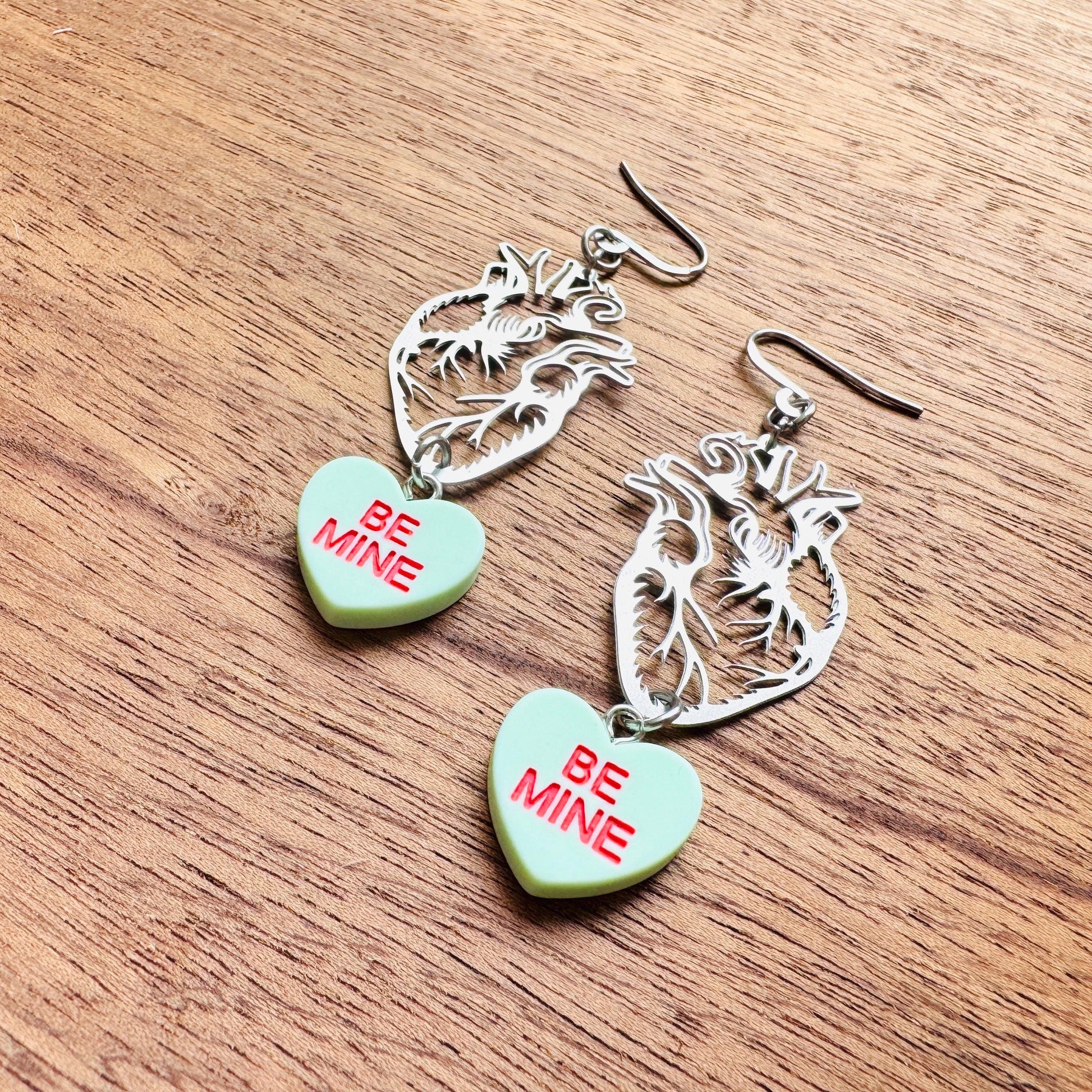 Anatomical Heart Earrings, Heart Earrings, Galentines Day Earrings, Industrial Jewelry, Gothic Earrings Men, Valentines Gift For Her Jewelry