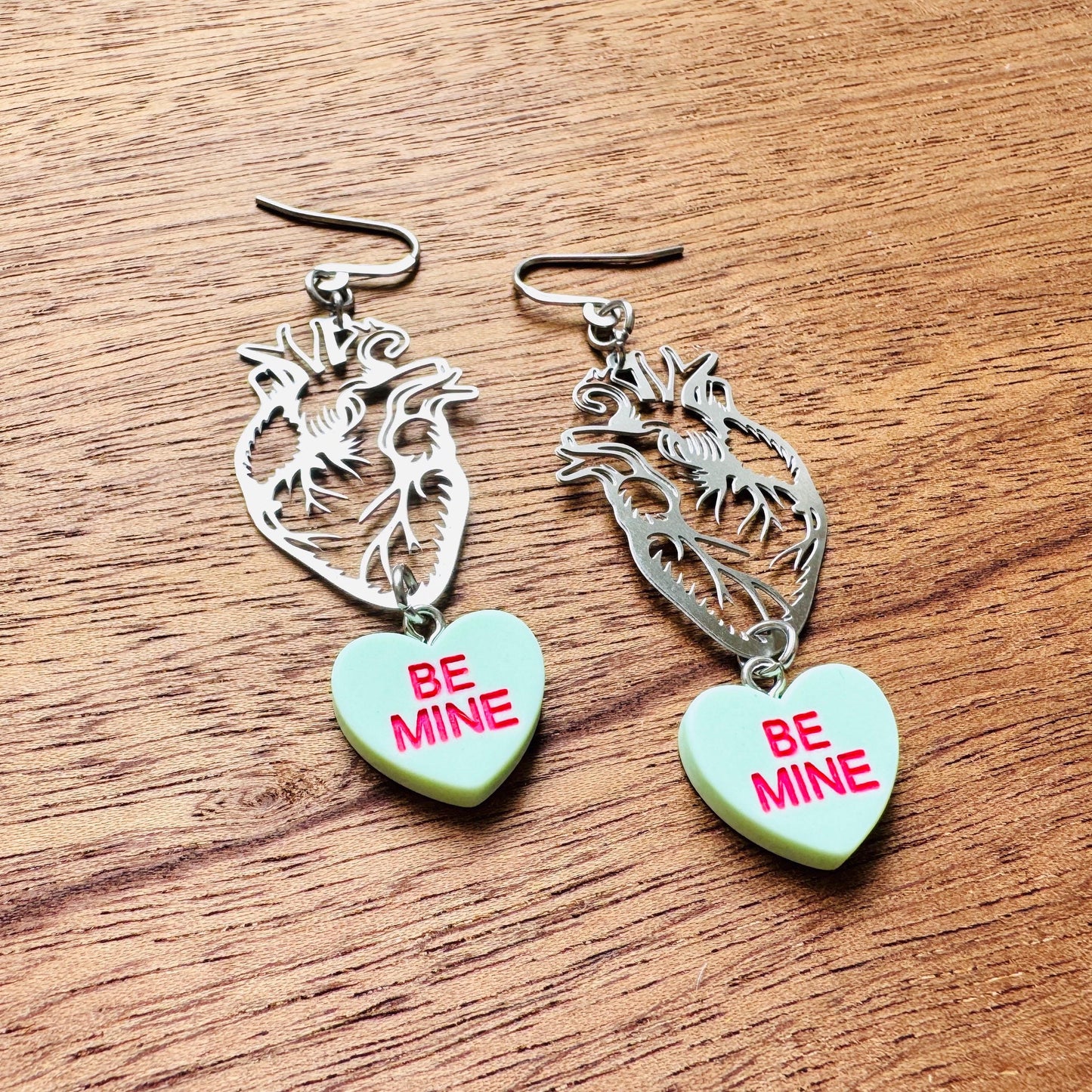 Anatomical Heart Earrings, Heart Earrings, Galentines Day Earrings, Industrial Jewelry, Gothic Earrings Men, Valentines Gift For Her Jewelry