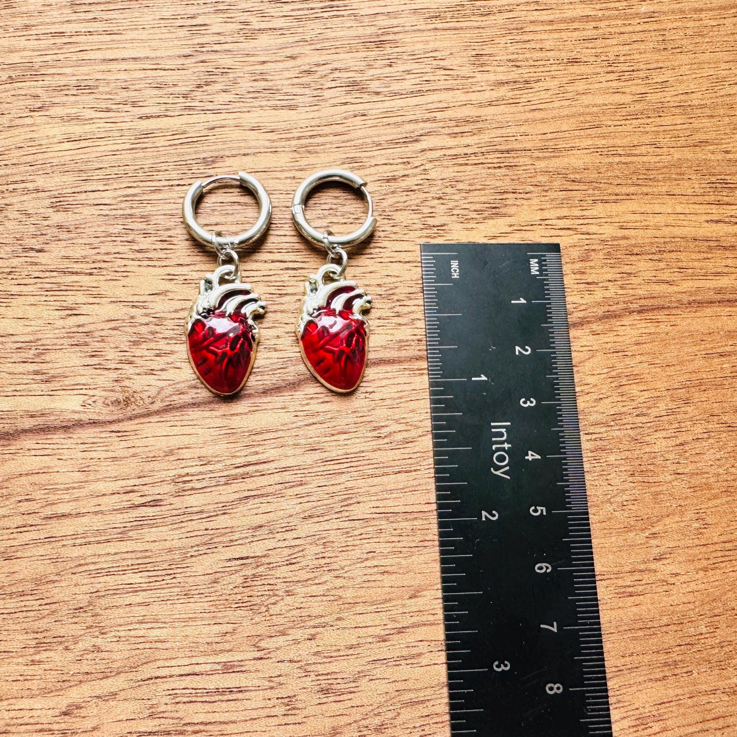 Anatomical Heart Earrings, Huggie Hoops, Galentines Day Earrings, Industrial Jewelry, Gothic Earrings Men, Valentines Gift For Her Jewelry