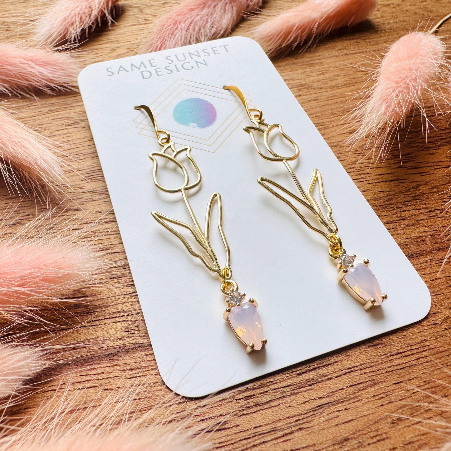 Flower Earrings, Tulip Earrings, Botanical Earrings, Cottagecore Jewelry, Anniversary Gift for Girlfriend, Valentines Gift for Her Jewelry