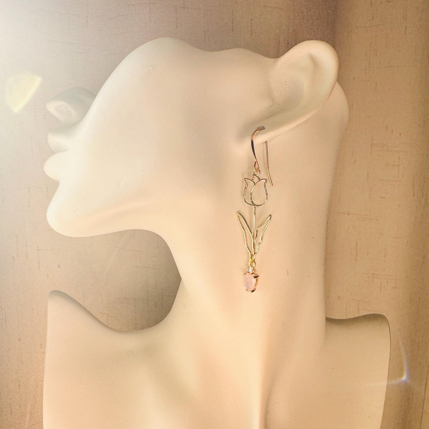 Flower Earrings, Tulip Earrings, Botanical Earrings, Cottagecore Jewelry, Anniversary Gift for Girlfriend, Valentines Gift for Her Jewelry