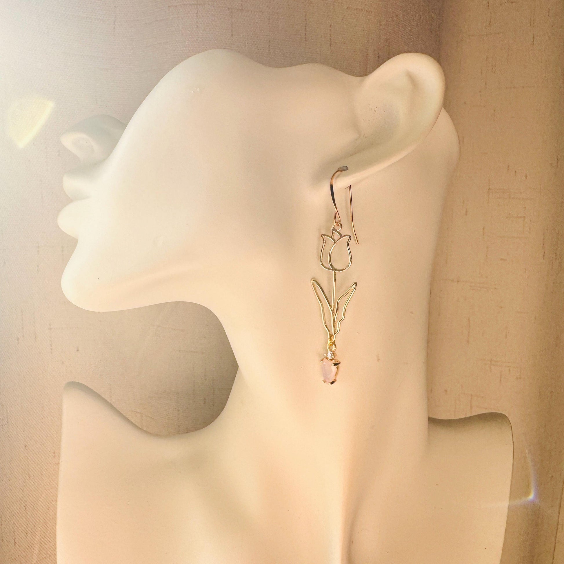 Flower Earrings, Tulip Earrings, Botanical Earrings, Cottagecore Jewelry, Anniversary Gift for Girlfriend, Valentines Gift for Her Jewelry