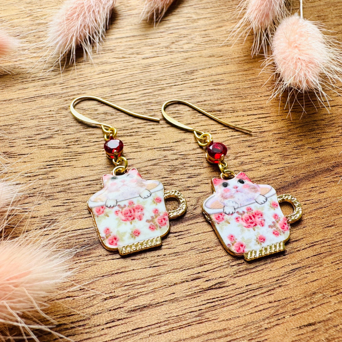 Cat Earrings, Cat Earrings Dangle, Boho Chic Earrings, Cottagecore Jewelry, Valentines Gift for Her Jewelry, Coquette Gifts for Friend