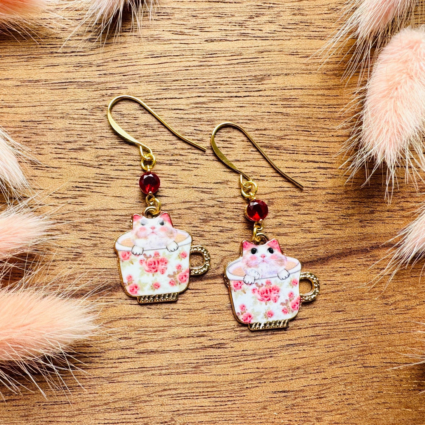 Cat Earrings, Cat Earrings Dangle, Boho Chic Earrings, Cottagecore Jewelry, Valentines Gift for Her Jewelry, Coquette Gifts for Friend