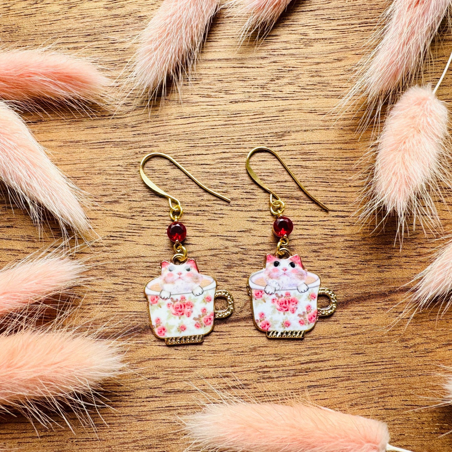 Cat Earrings, Cat Earrings Dangle, Boho Chic Earrings, Cottagecore Jewelry, Valentines Gift for Her Jewelry, Coquette Gifts for Friend