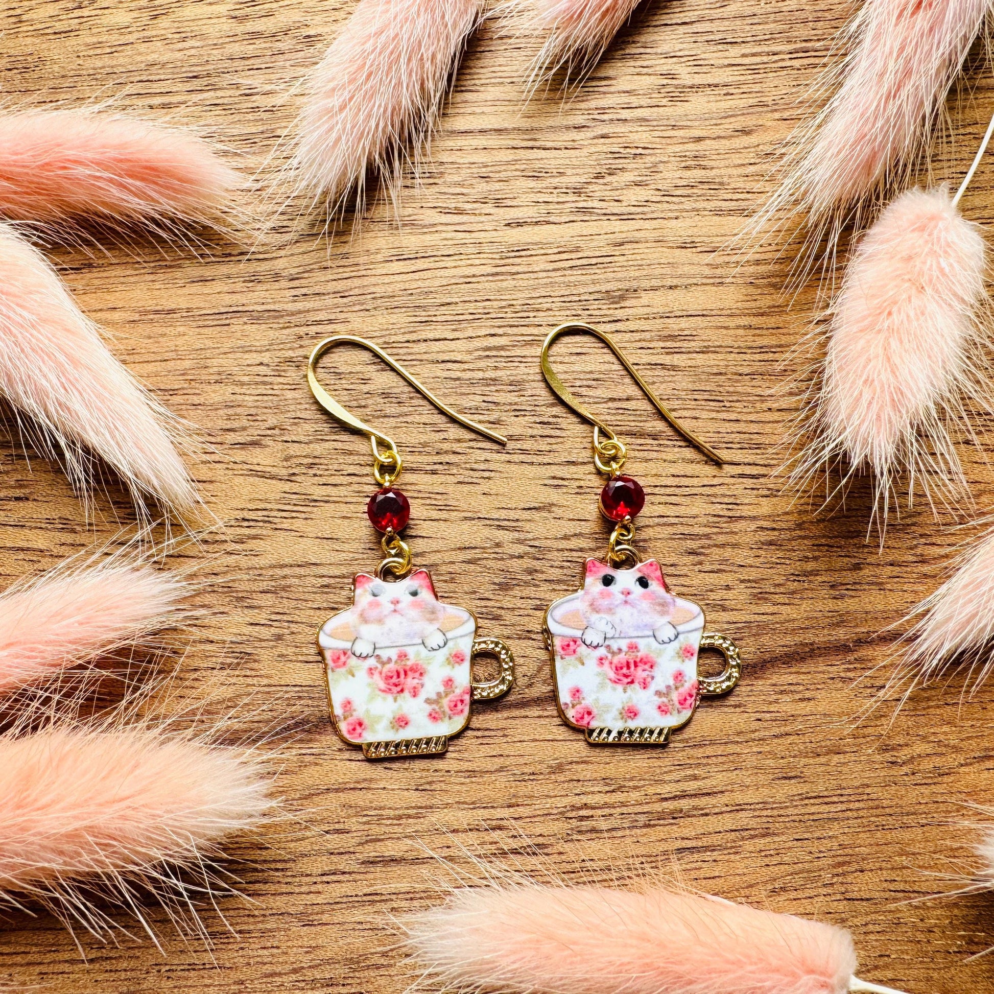 Cat Earrings, Cat Earrings Dangle, Boho Chic Earrings, Cottagecore Jewelry, Valentines Gift for Her Jewelry, Coquette Gifts for Friend