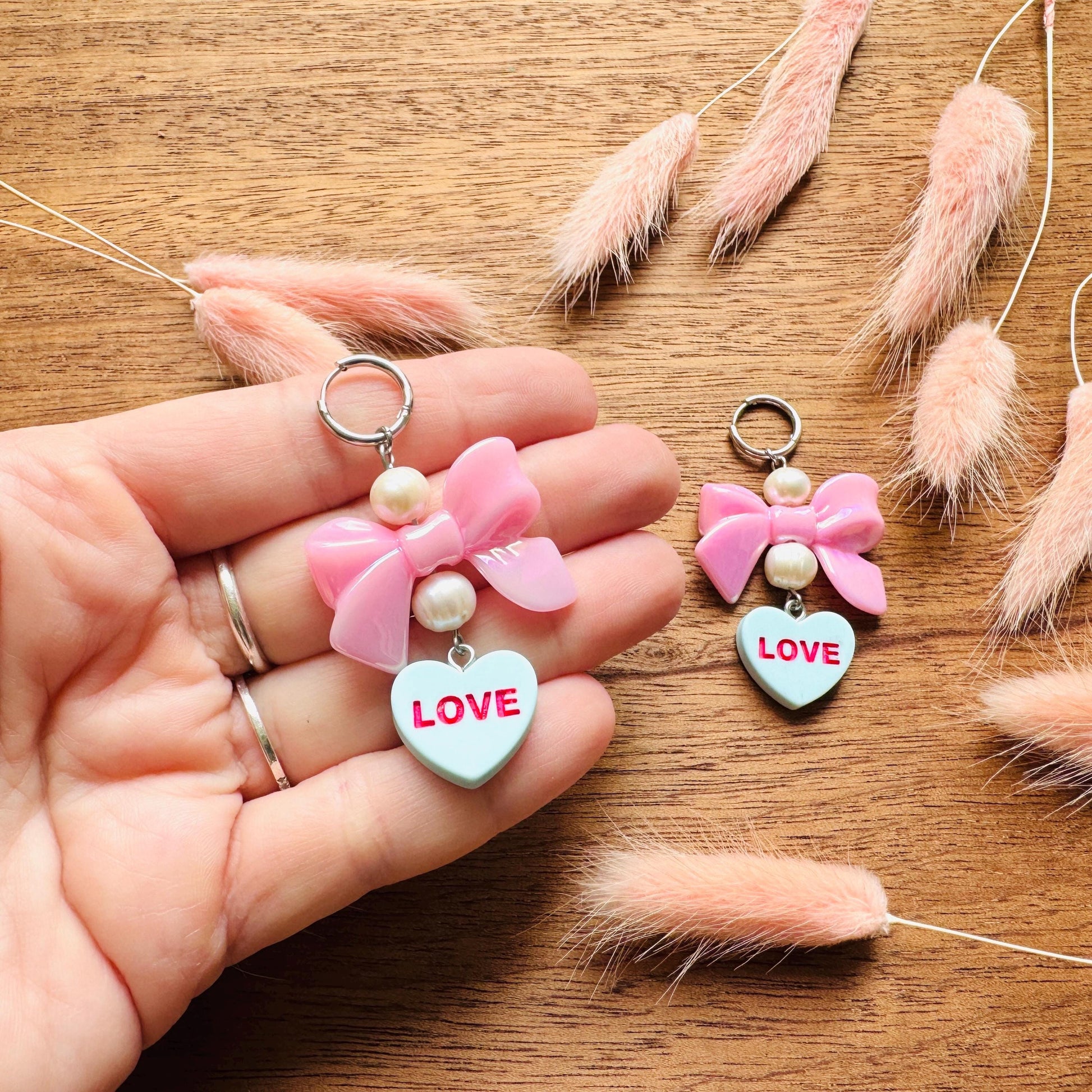 Heart Earrings, Pearl Earrings, Huggie Hoops, Tween Jewelry, Bow Earrings, Best Friend Valentine’s Day Gift, Coquette Gifts for Friend
