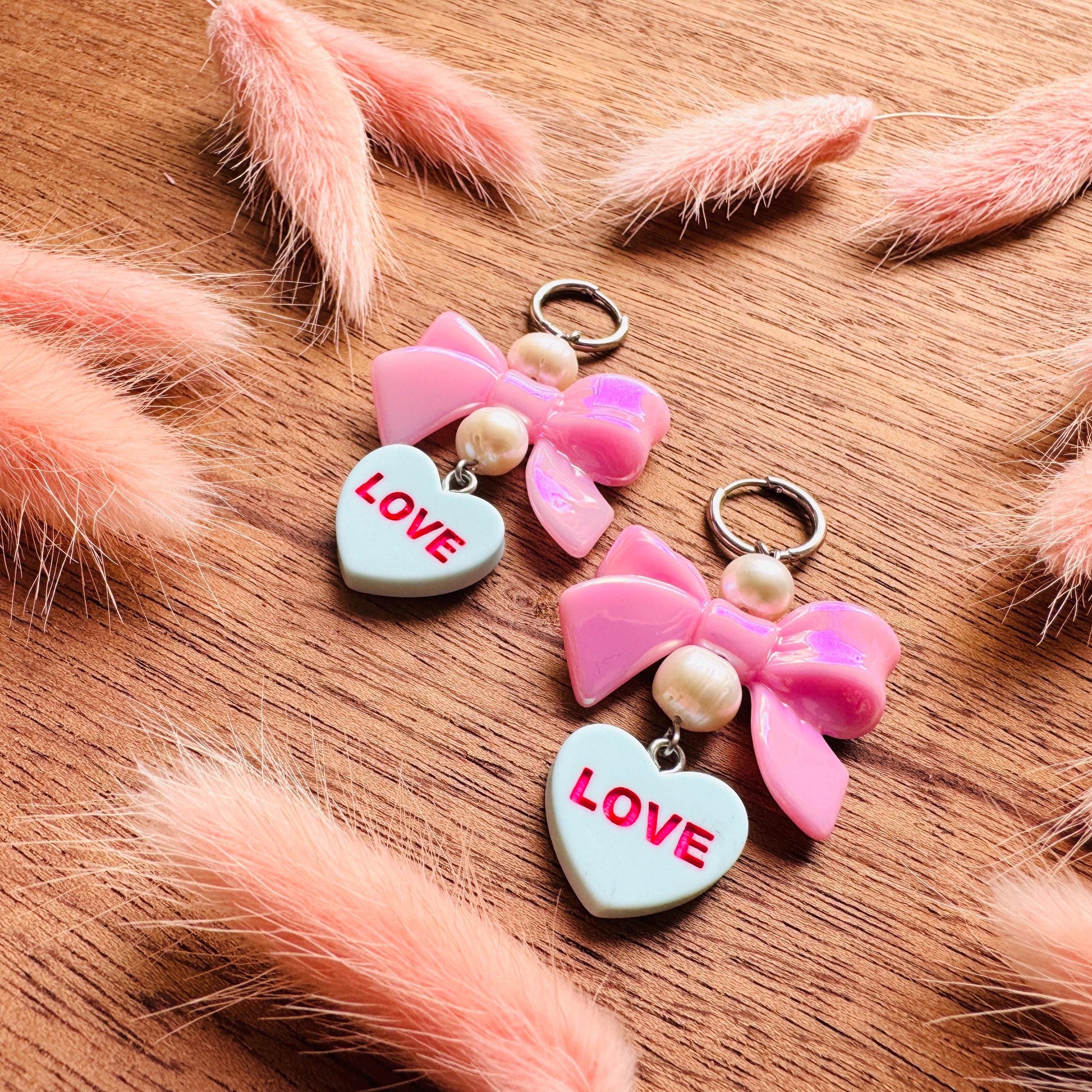 Heart Earrings, Pearl Earrings, Huggie Hoops, Tween Jewelry, Bow Earrings, Best Friend Valentine’s Day Gift, Coquette Gifts for Friend