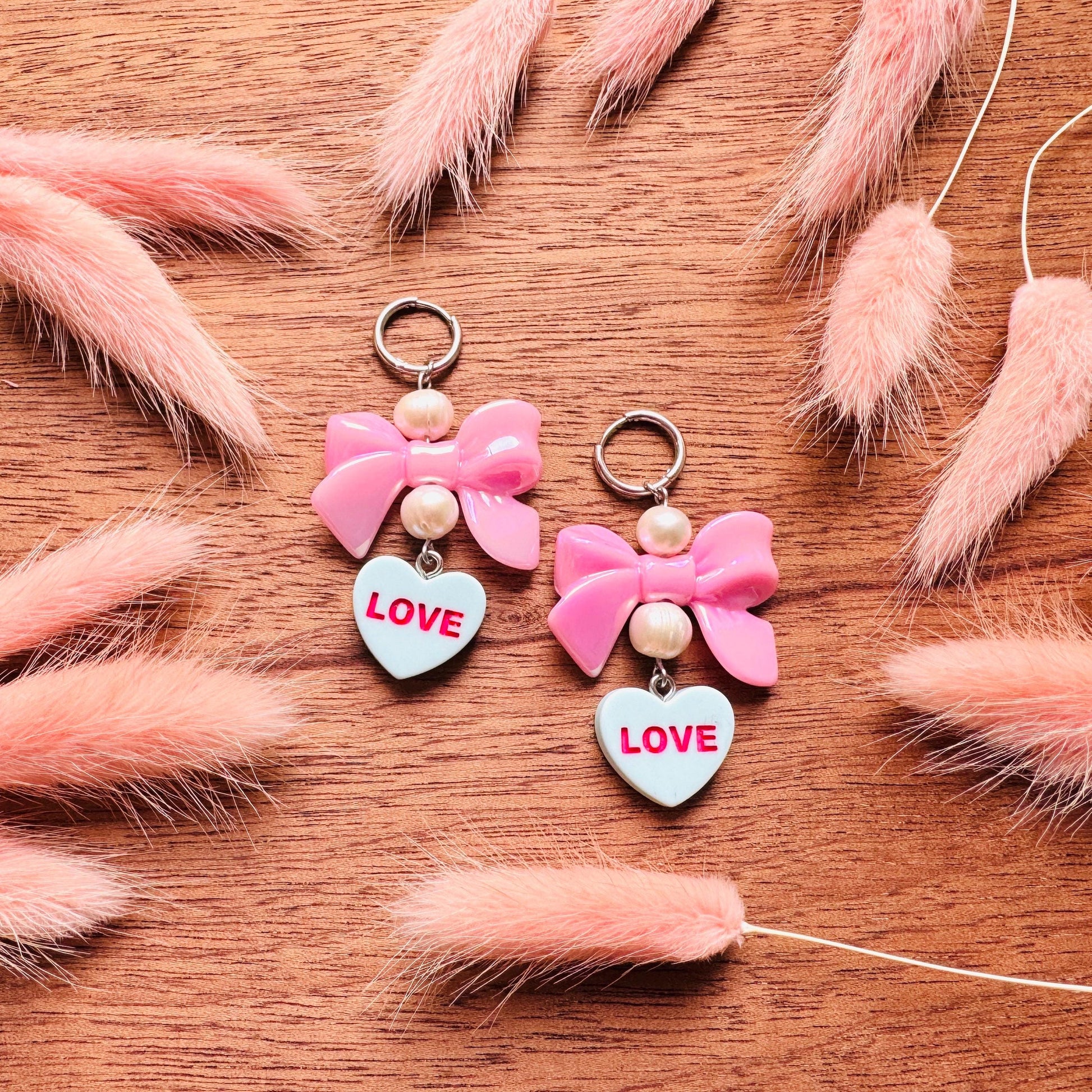 Heart Earrings, Pearl Earrings, Huggie Hoops, Tween Jewelry, Bow Earrings, Best Friend Valentine’s Day Gift, Coquette Gifts for Friend