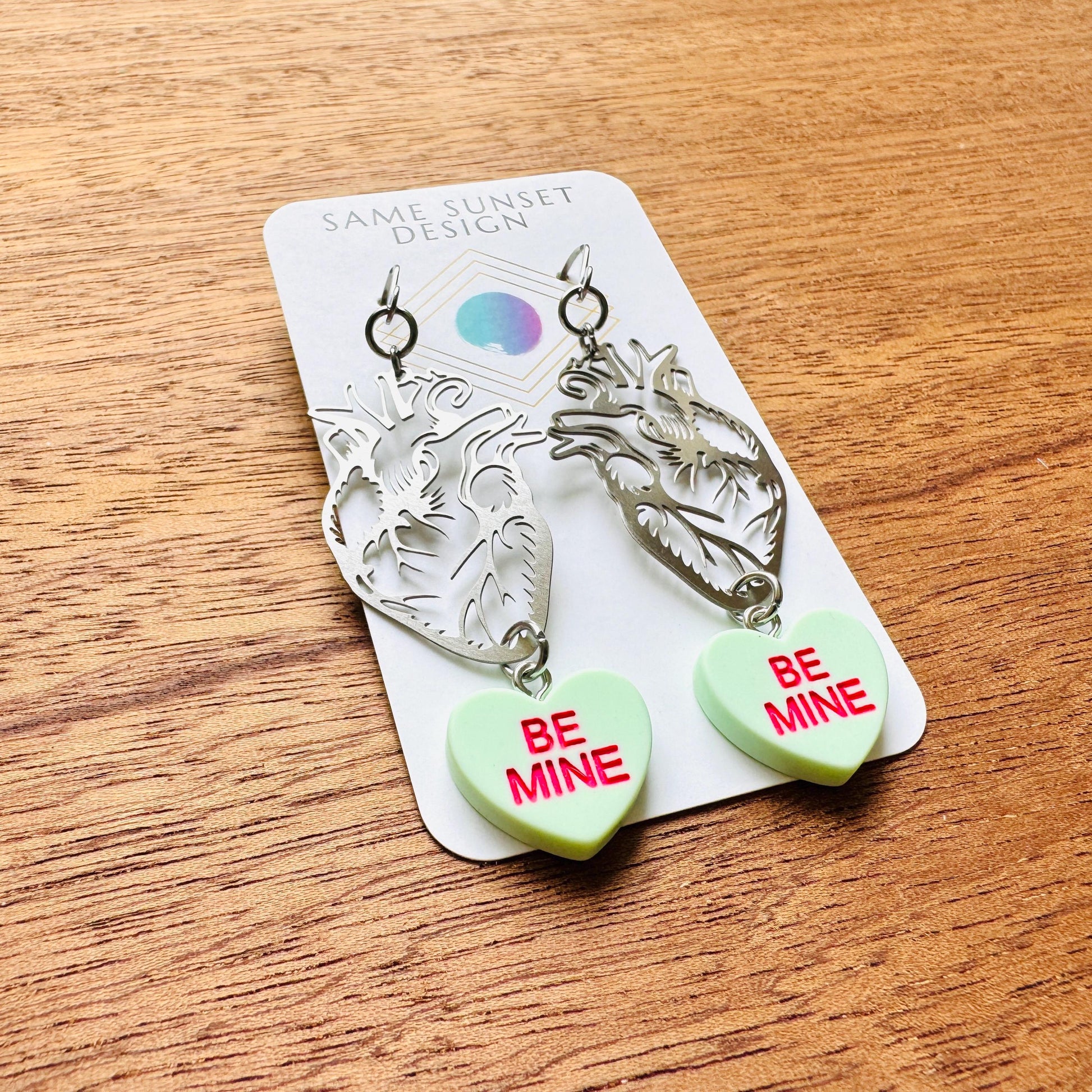Anatomical Heart Earrings, Heart Earrings, Galentines Day Earrings, Industrial Jewelry, Gothic Earrings Men, Valentines Gift For Her Jewelry