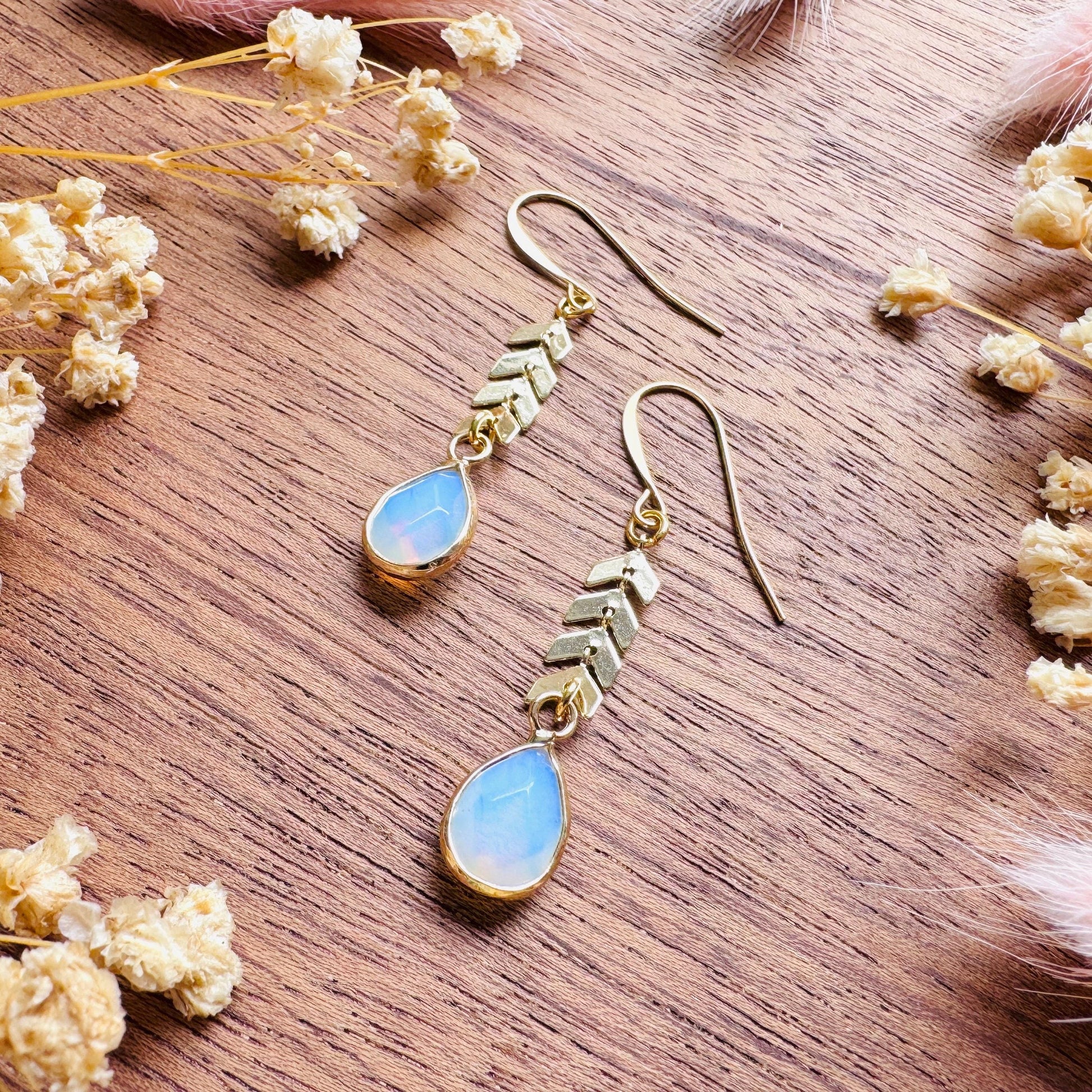 Opalite Earrings, Western Earrings, Wedding Jewelry, Boho Dangle Earrings, Trendy Jewelry 2026, Bridal Jewelry, Witchy Gifts for Her