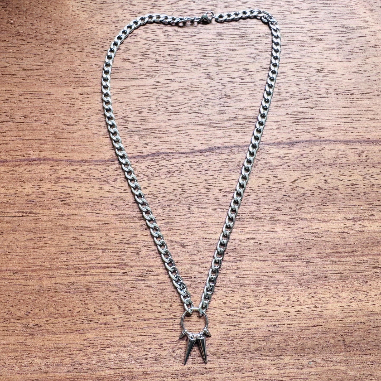 Stainless Steel Curb Chain Necklace, Spike Necklace, Trendy Jewelry 2026, Punk Necklace, Goth Necklace, Witchy Gifts for Her, Metalhead