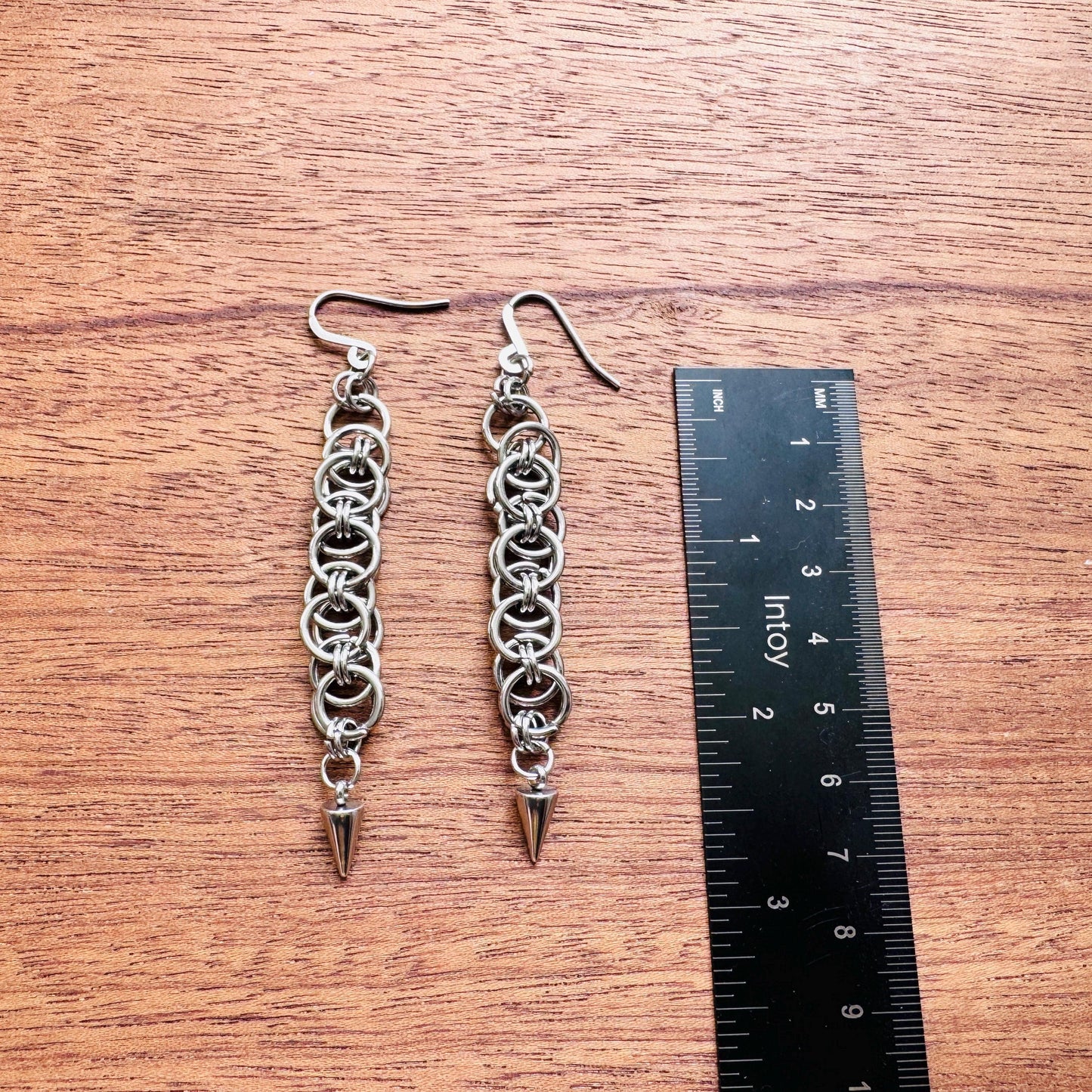 Chainmail Earrings Stainless Steel, Goth Earrings, Punk Earrings, Gothic Earrings Men, Witchy Gifts for Her, Goth Girl Gifts, Silver