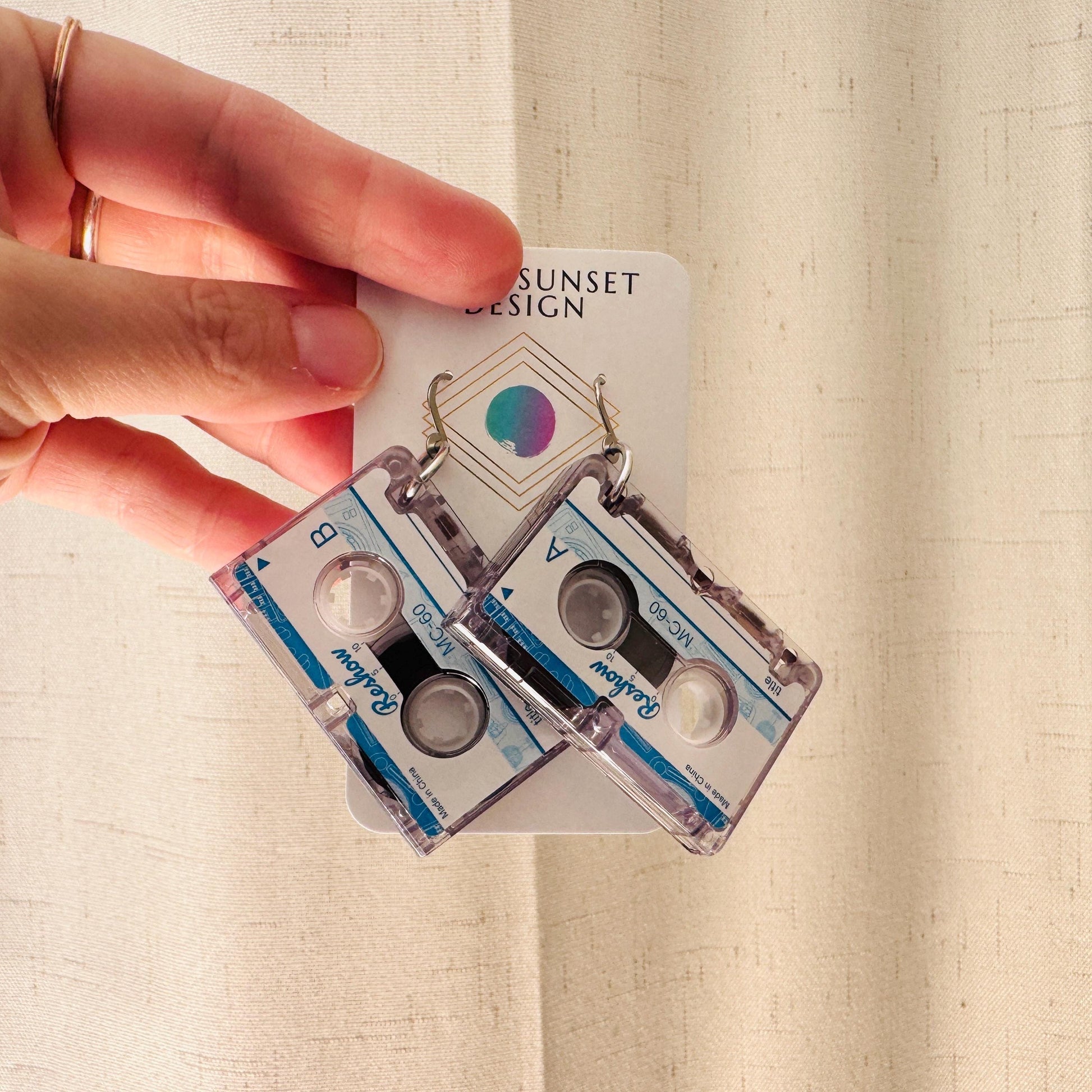 Cassette Tape Earrings, Retro Jewelry, Vintage Style Earrings, 80s Vibes, Tween Jewelry, Goth Girl Gifts, Teacher Gift, 90s Aesthetic