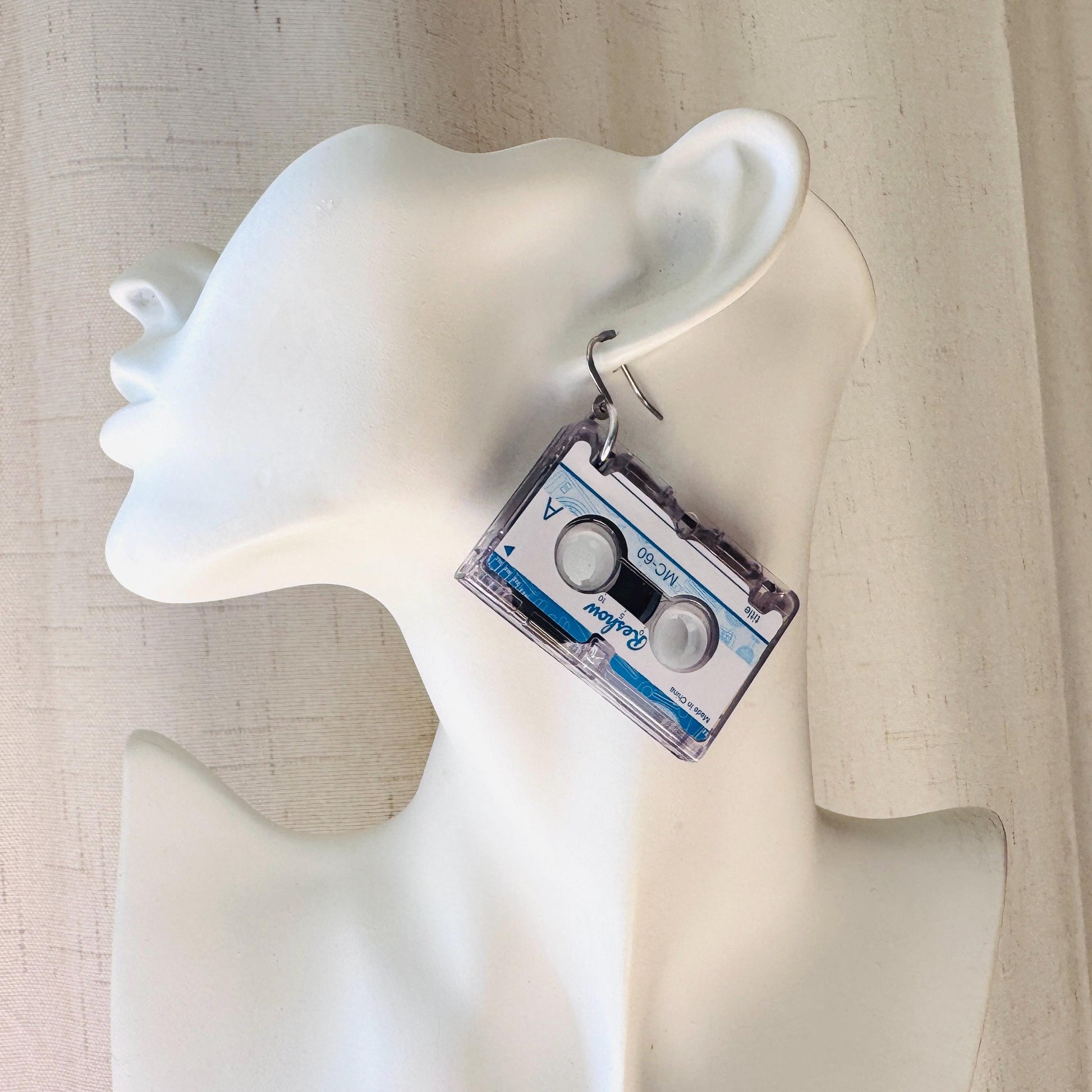 Cassette Tape Earrings, Retro Jewelry, Vintage Style Earrings, 80s Vibes, Tween Jewelry, Goth Girl Gifts, Teacher Gift, 90s Aesthetic