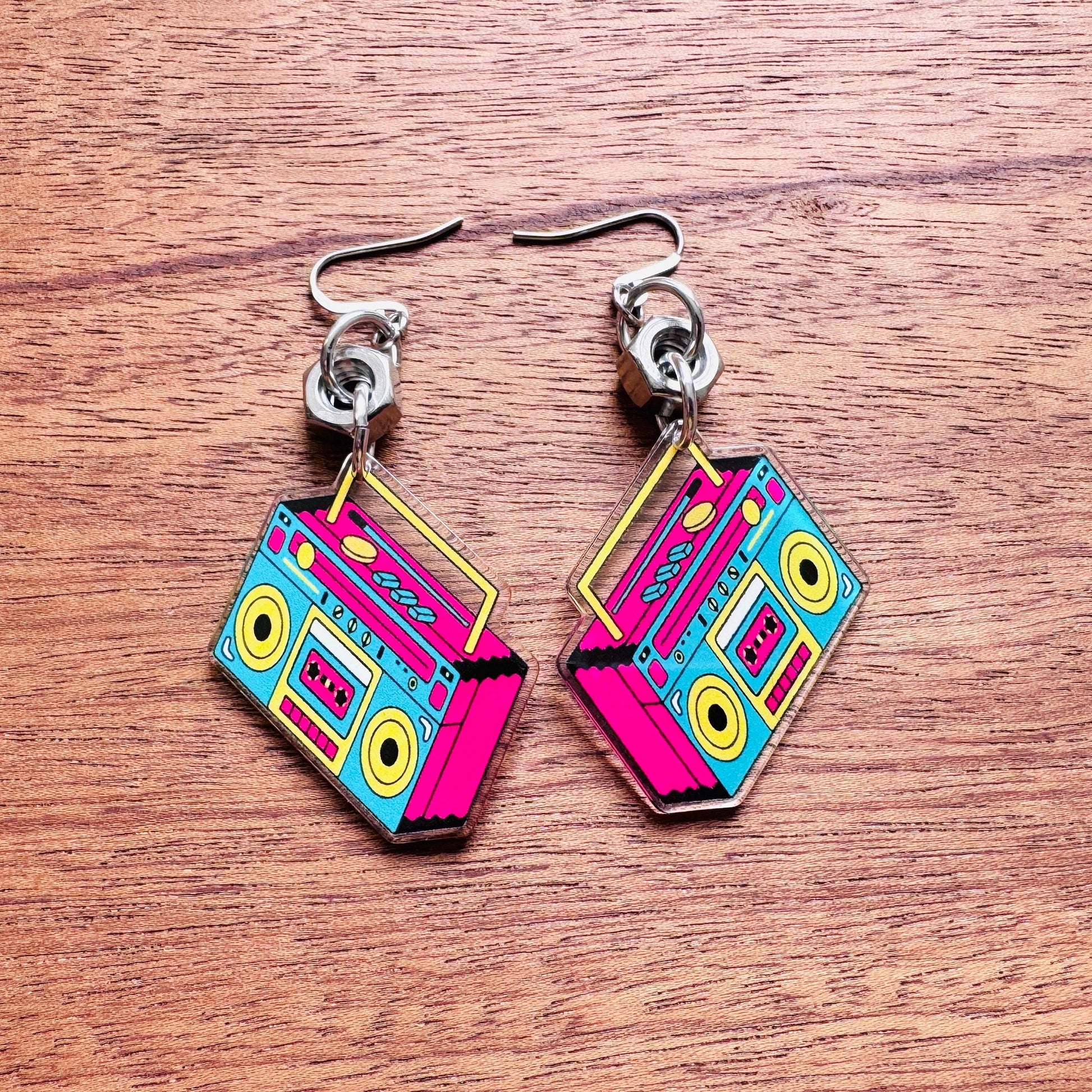 Boombox Earrings, 90s Vibes, 80s Aesthetic, Trendy Jewelry 2026, Vintage Style Earrings, Tween Jewelry, Goth Girl Gifts, Retro, Fun Jewelry