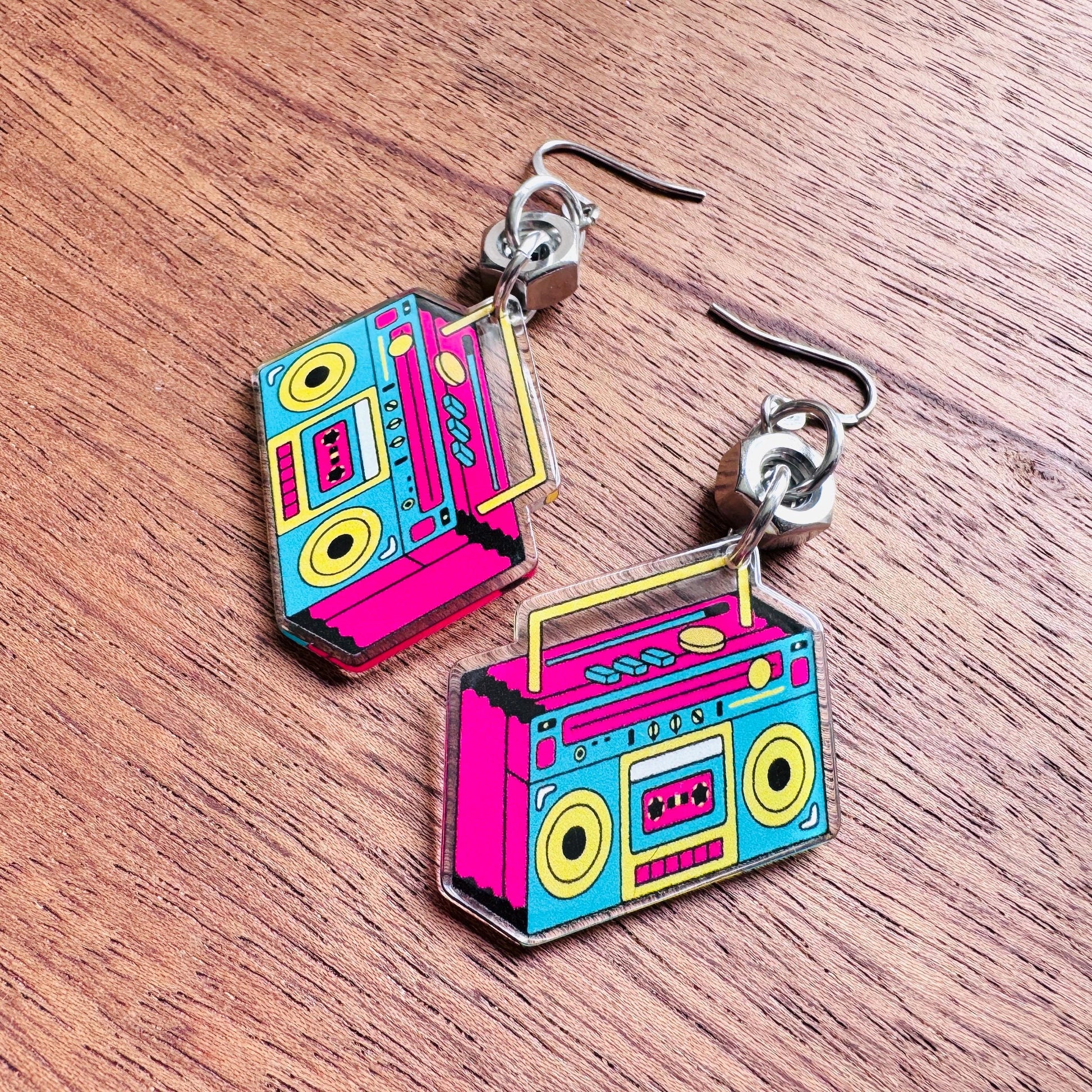 Boombox Earrings, 90s Vibes, 80s Aesthetic, Trendy Jewelry 2026, Vintage Style Earrings, Tween Jewelry, Goth Girl Gifts, Retro, Fun Jewelry