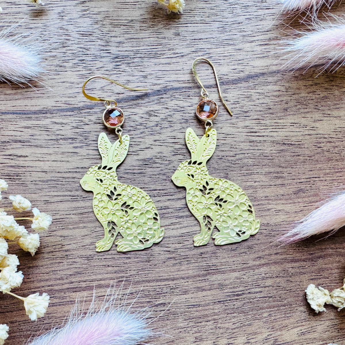 Bunny Earrings, Animal Earrings Gold, Easter Earrings, Kawaii Gifts, English Teacher Gift, Coquette Gifts for Friend, Boho Chic Jewelry