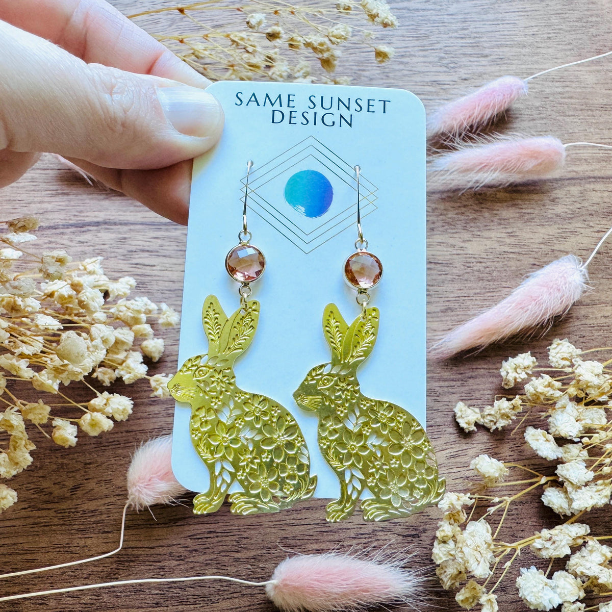 Bunny Earrings, Animal Earrings Gold, Easter Earrings, Kawaii Gifts, English Teacher Gift, Coquette Gifts for Friend, Boho Chic Jewelry