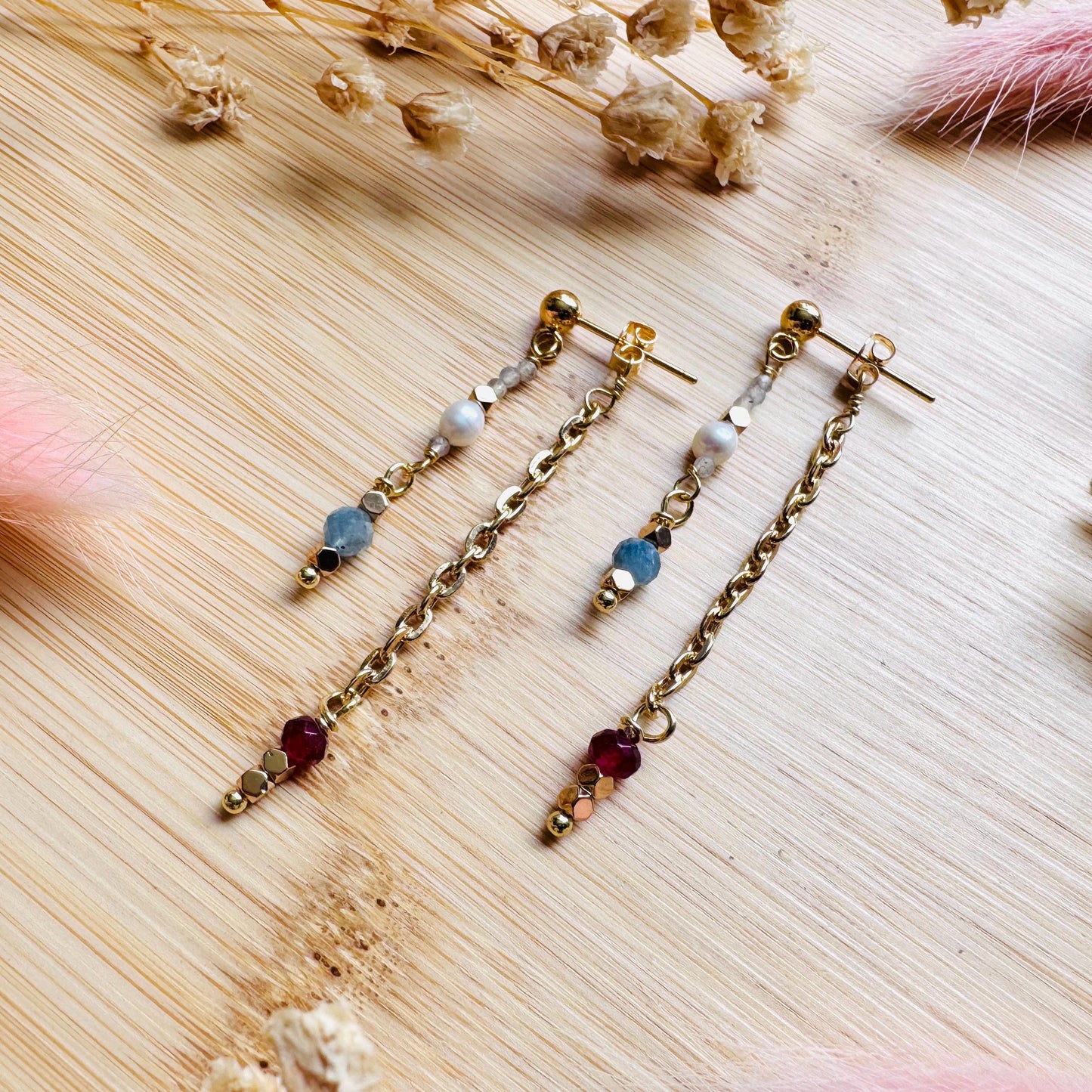 Garnet Earrings, Freshwater Pearl Studs Small, Aquamarine Earrings, Wedding Jewelry, January Earrings, Gemstone Earrings, Boho Chic