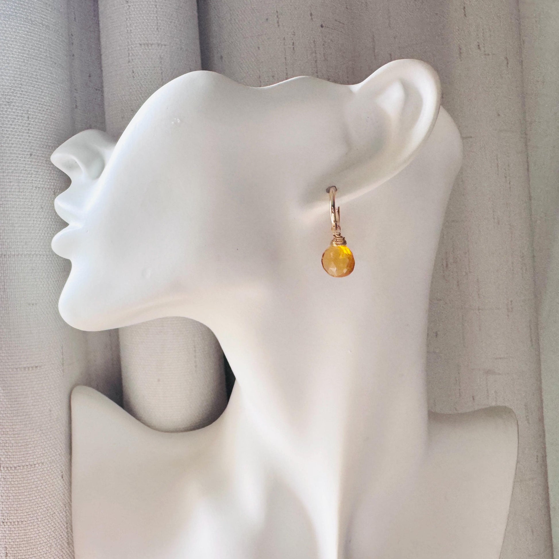 Citrine Earrings, Huggie Hoop Jewelry, Springtime Earrings, Gold Earrings, Boho Chic, Mothers Day Gift From Daughter, Trendy Jewelry 2026
