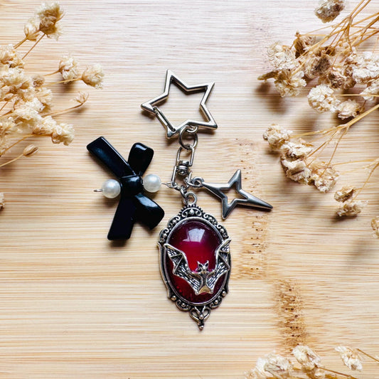 Bat Keychain, Purse Charm, Bag Charm, Star Keychain, Backpack Accessories, Goth Bag Charm, Coquette Gifts for Girls, Mothers Day Gift Ideas