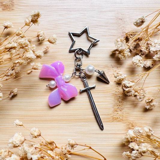 Sword Keychain, Purse Charm, Bag Charm, Star Keychain, Backpack Accessories, Goth Bag Charm, Coquette Gifts for Girls, Witchy Gifts for Her